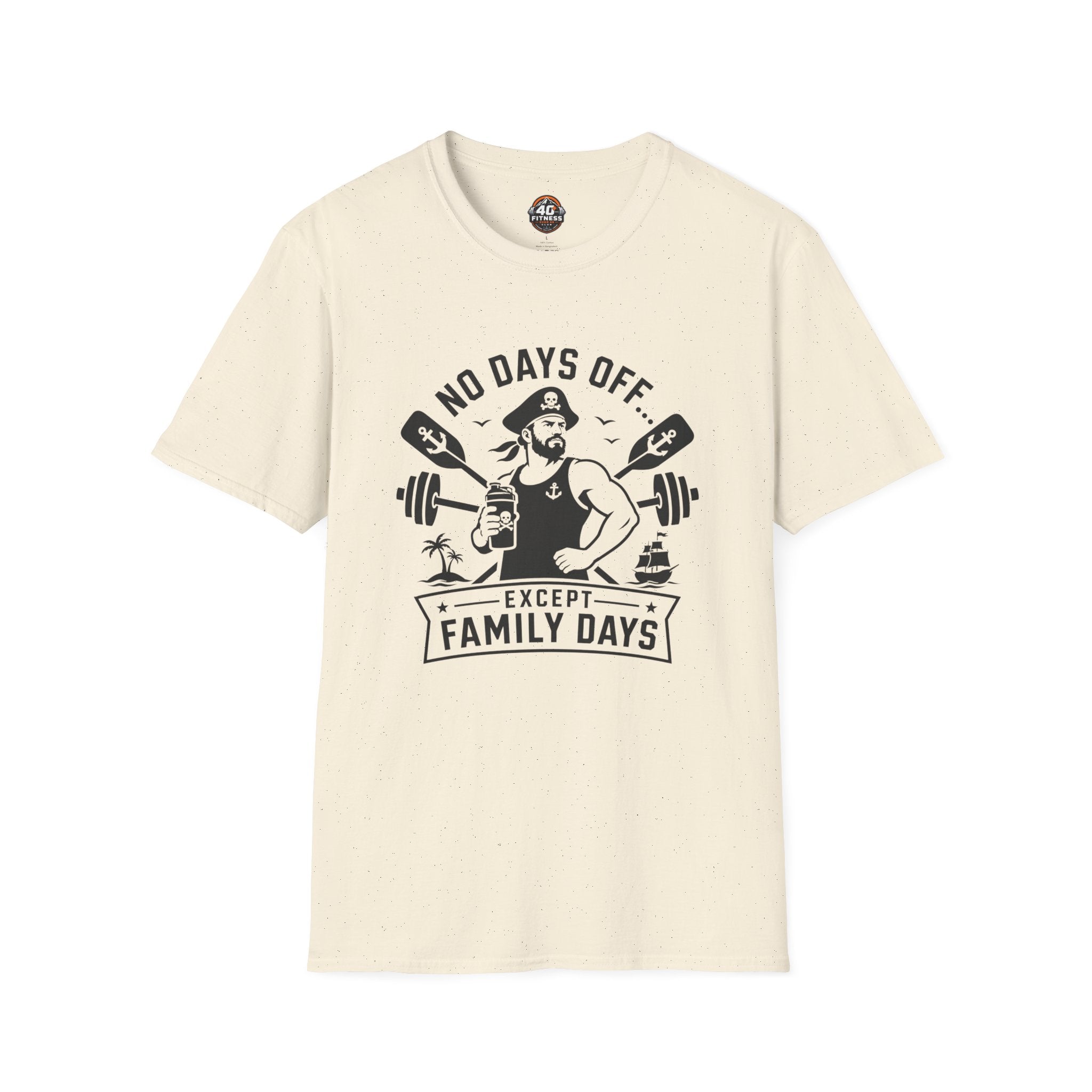 No Days Off Except Family Days T-Shirt — Nautical Gym Dad Workout Tee
