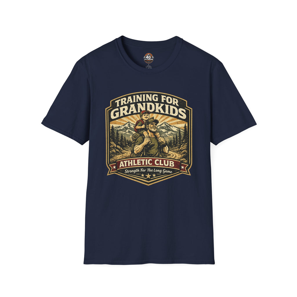 Training For Grandkids T-Shirt — Grandpa Fitness Retro Design