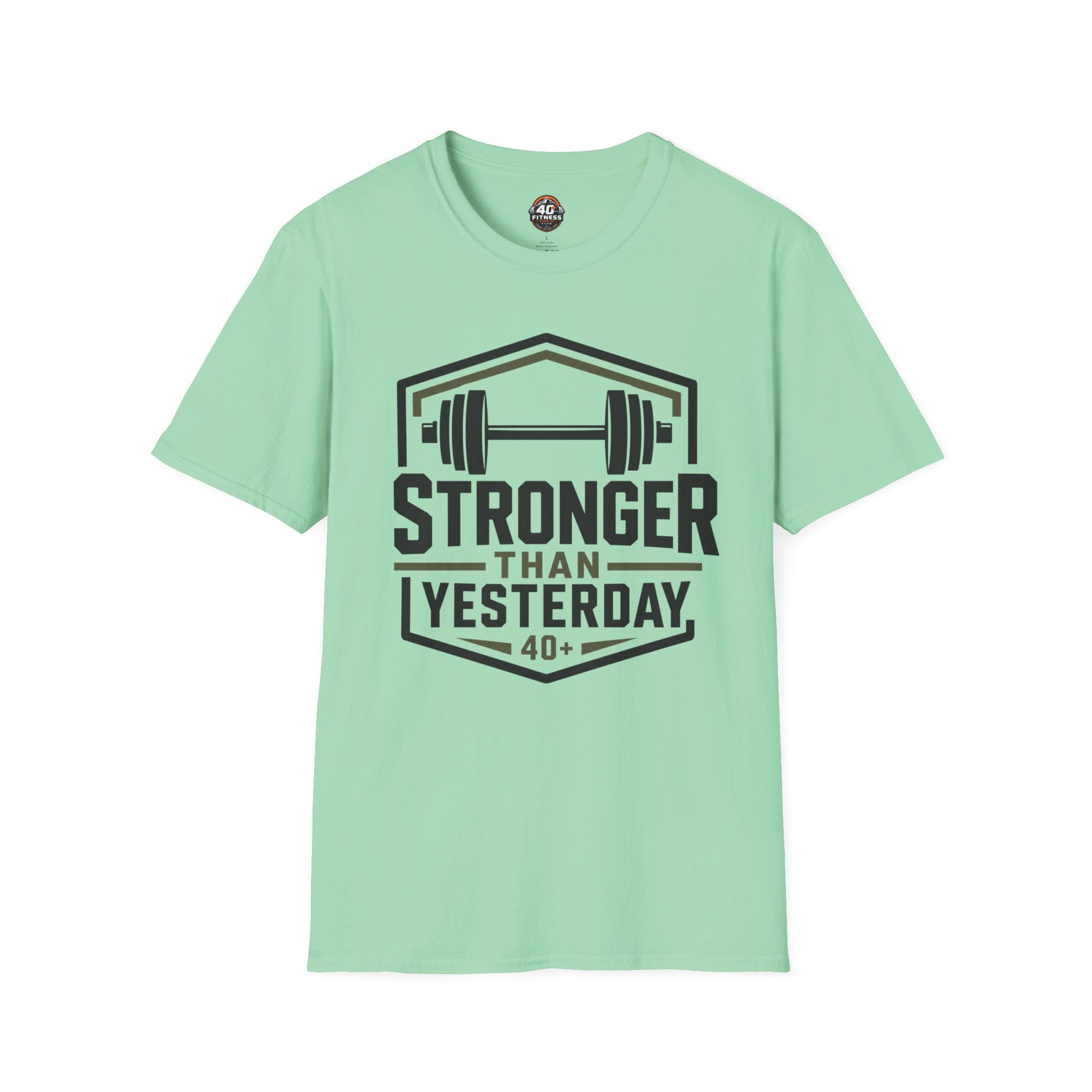 Stronger Than Yesterday T‑Shirt — Motivational Weightlifting Tee