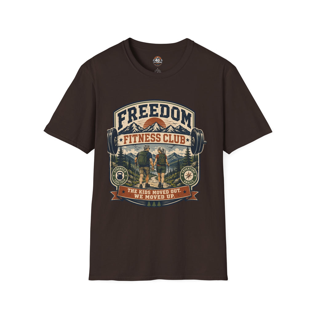Freedom Fitness Club T-Shirt — Vintage Mountain Barbell Gym Tee
