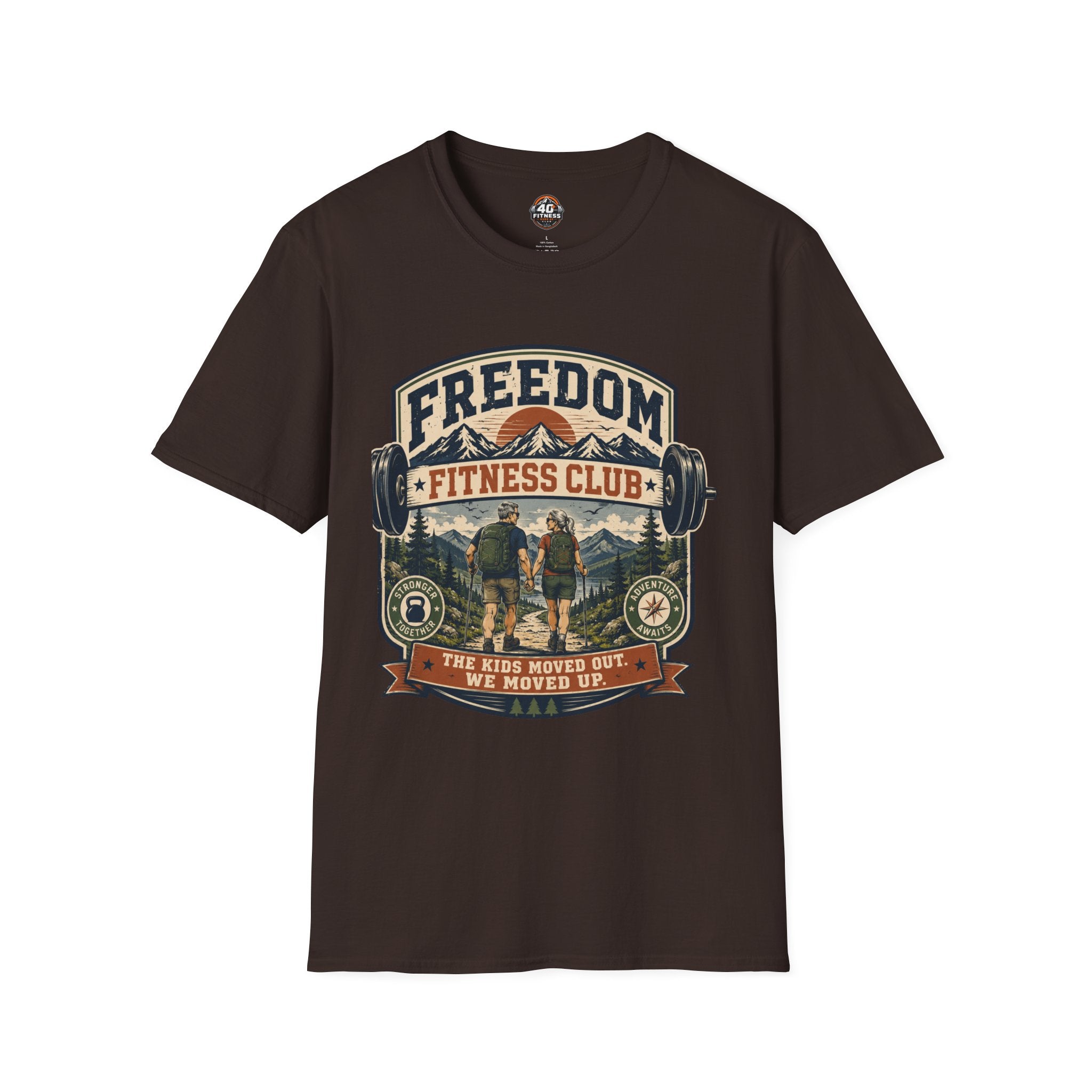 Freedom Fitness Club T-Shirt — Vintage Mountain Barbell Gym Tee