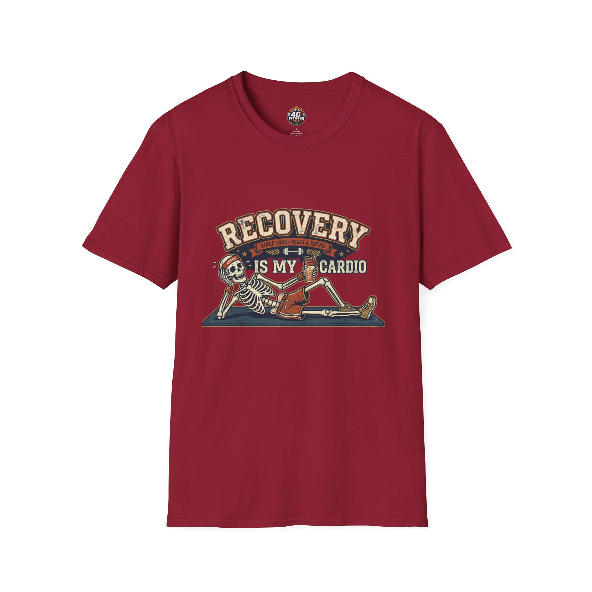 Recovery Is My Cardio T-Shirt — Vintage Skeleton Sobriety Shirt