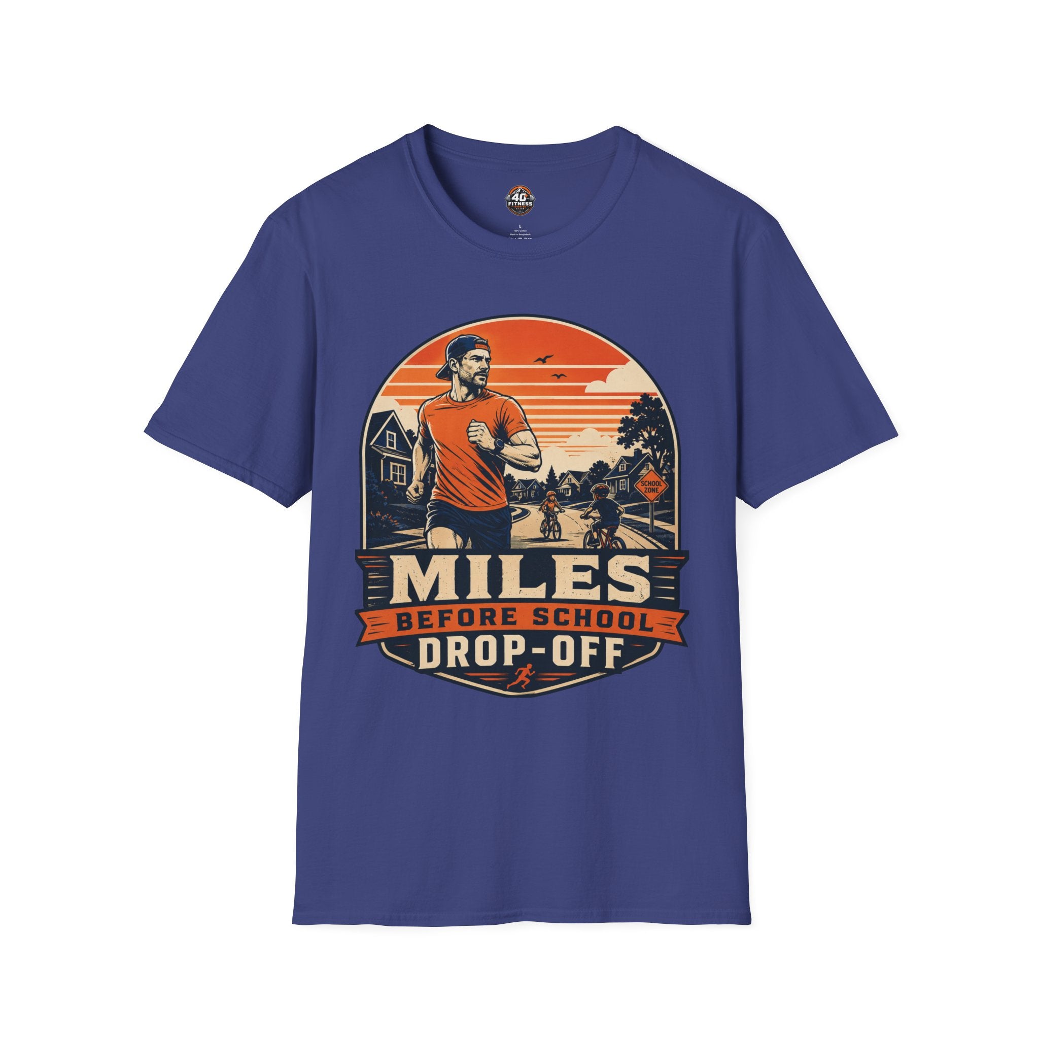 Running T‑Shirt — "Miles Before School Drop‑Off"