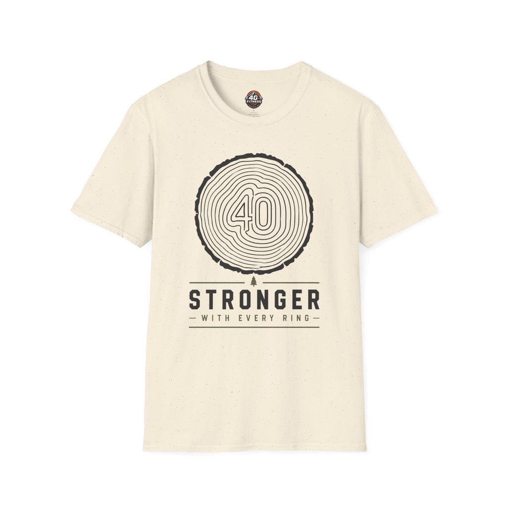 Stronger With Every Ring' Wood Grain Tee