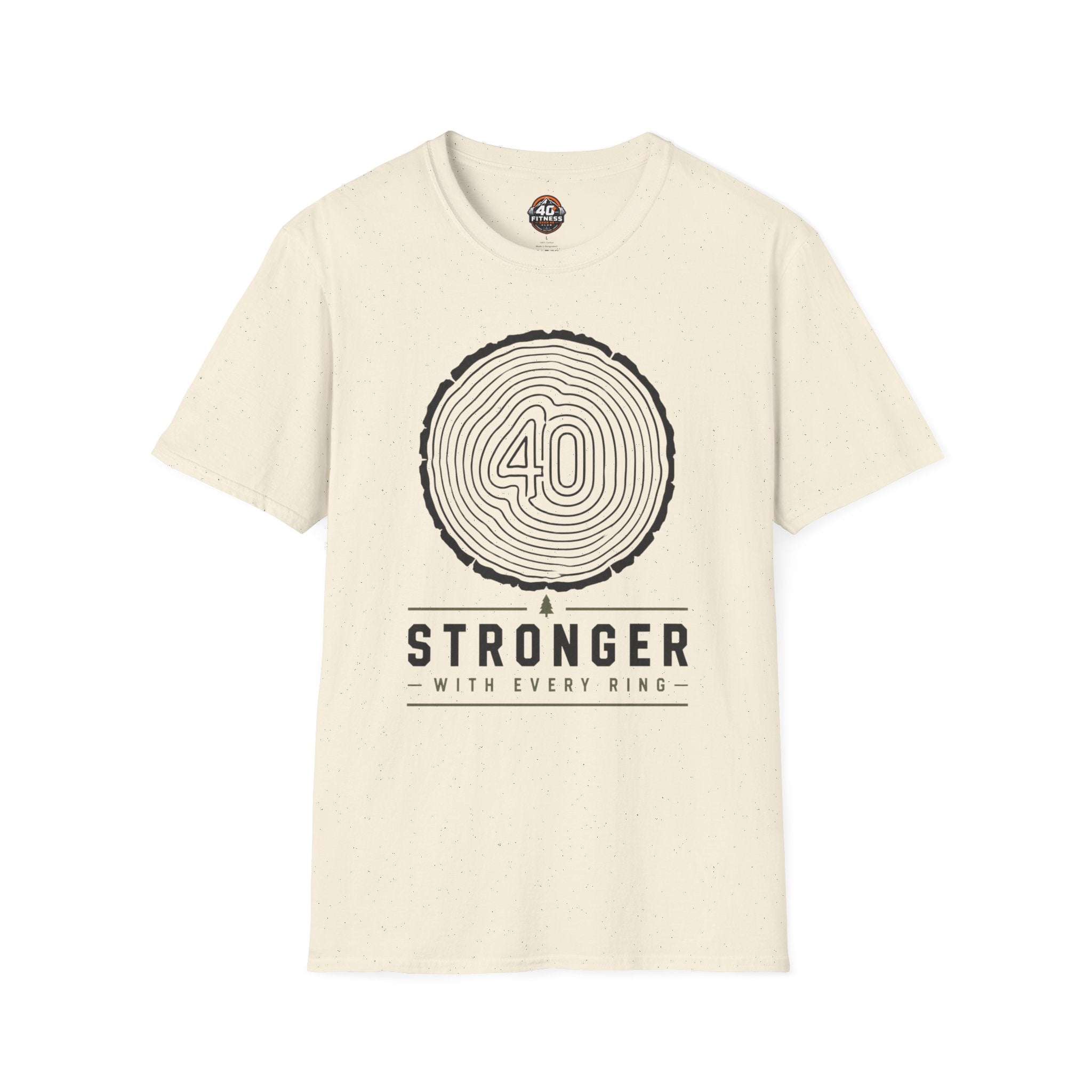Stronger With Every Ring' Wood Grain Tee