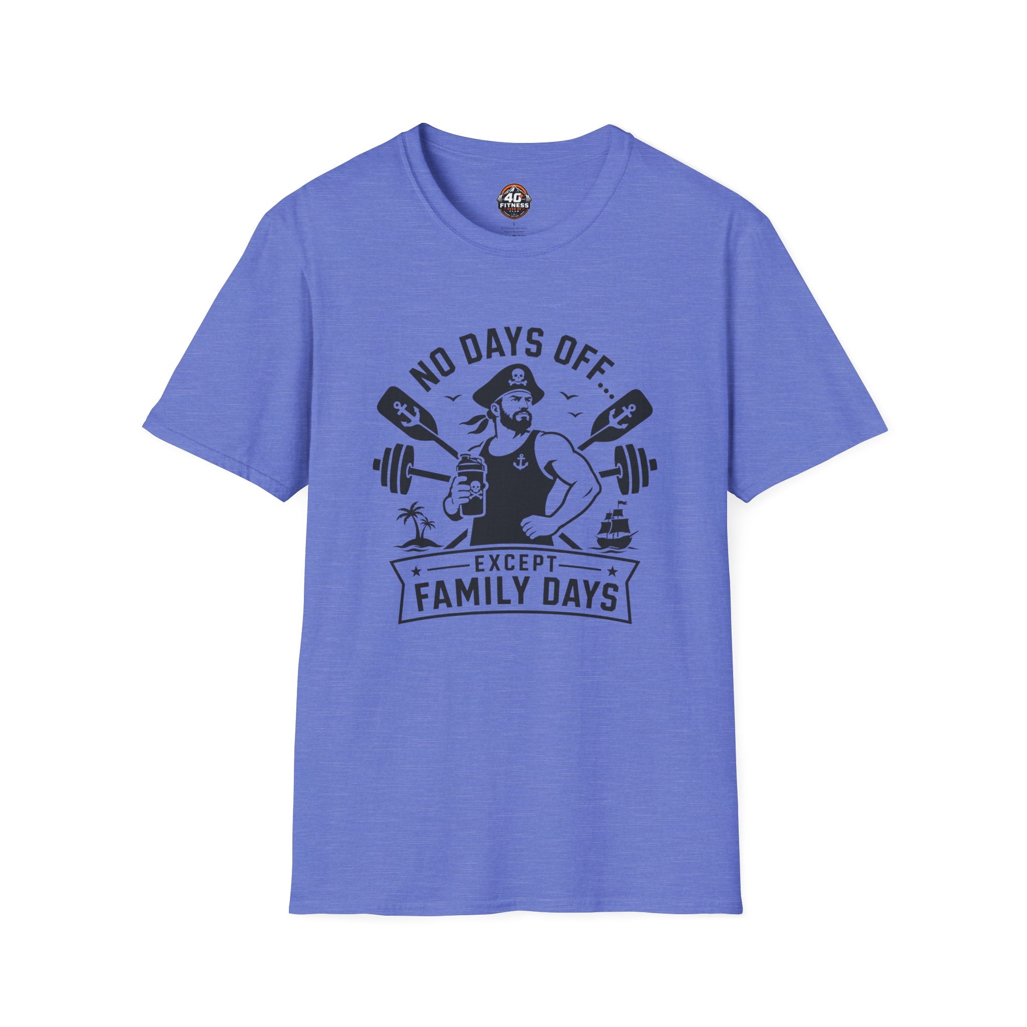 No Days Off Except Family Days T-Shirt — Nautical Gym Dad Workout Tee