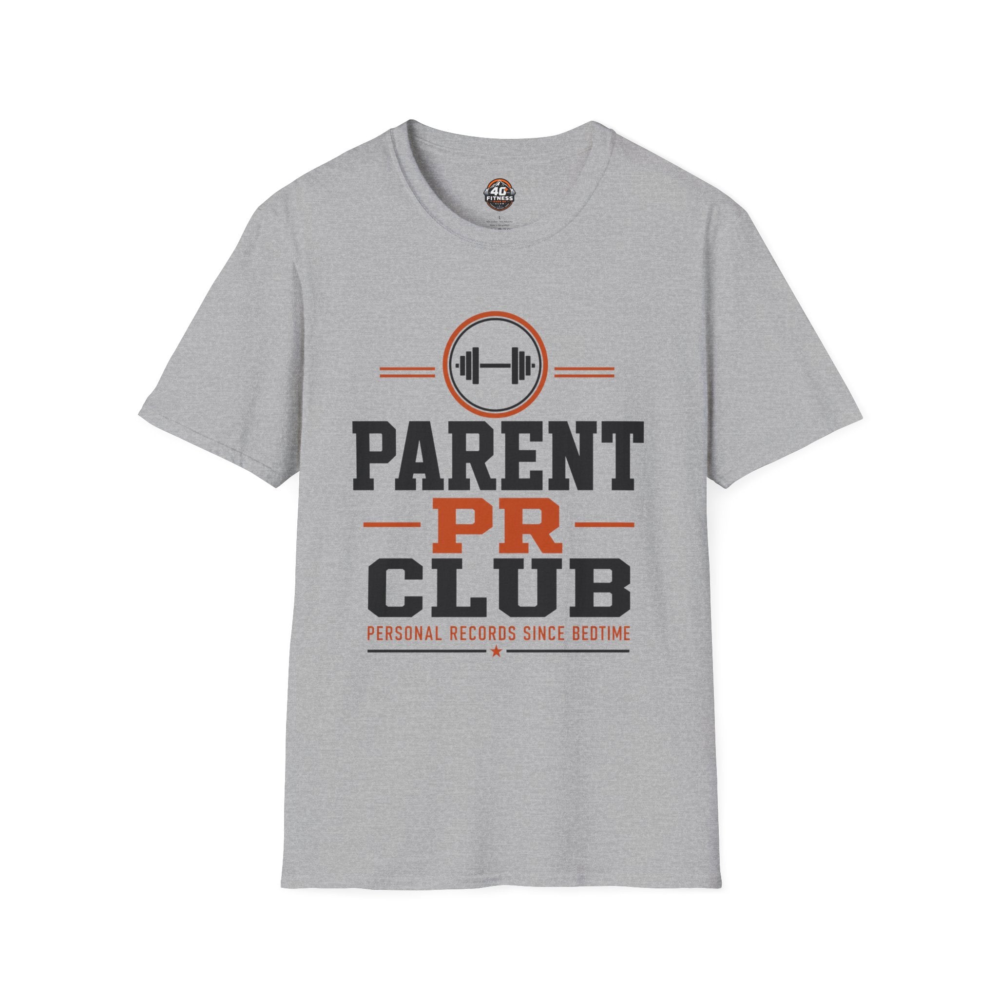 Parent PR Club T-Shirt — Fitness Parent Tee with Barbell Graphic