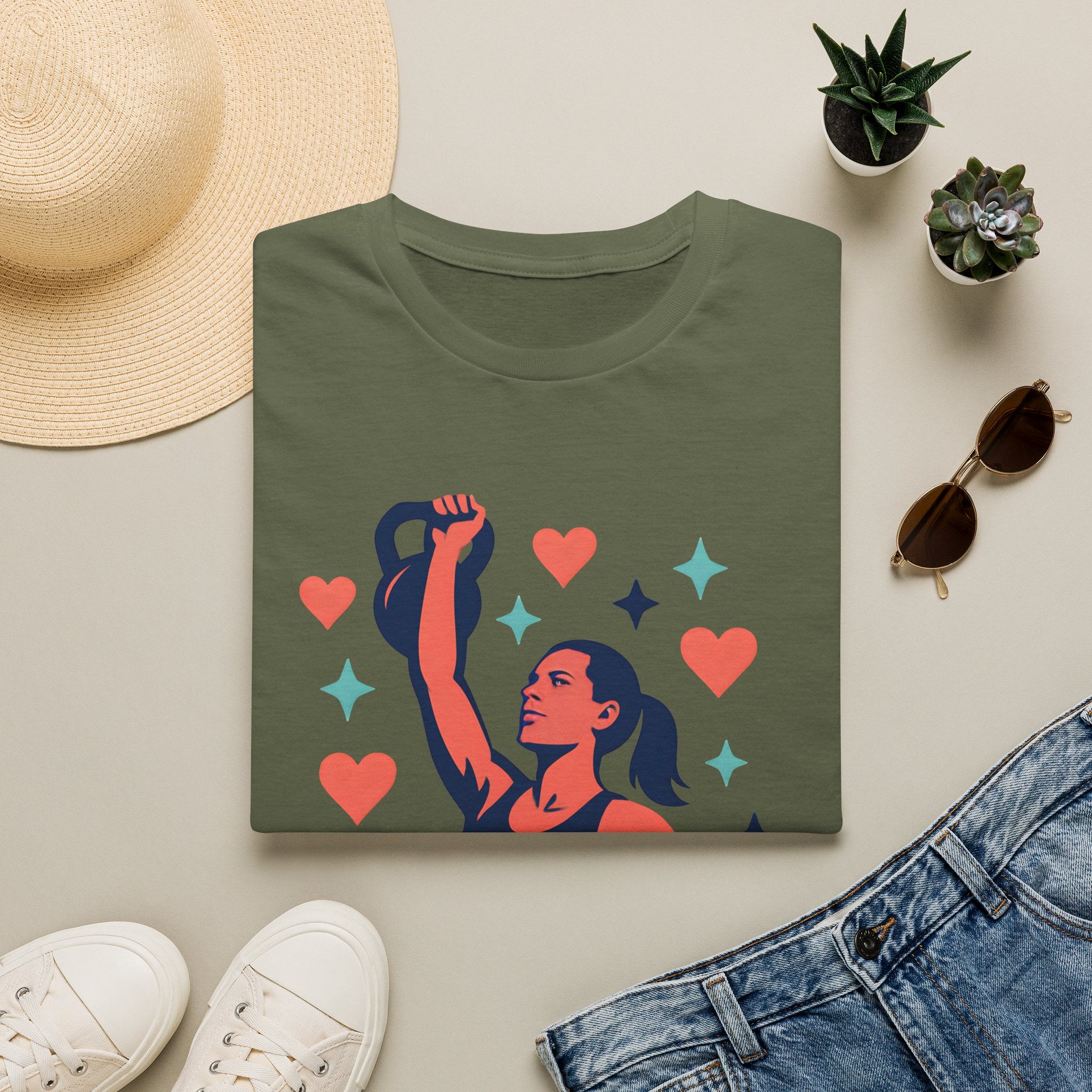 Strong Woman Lifting Kettlebell T-Shirt