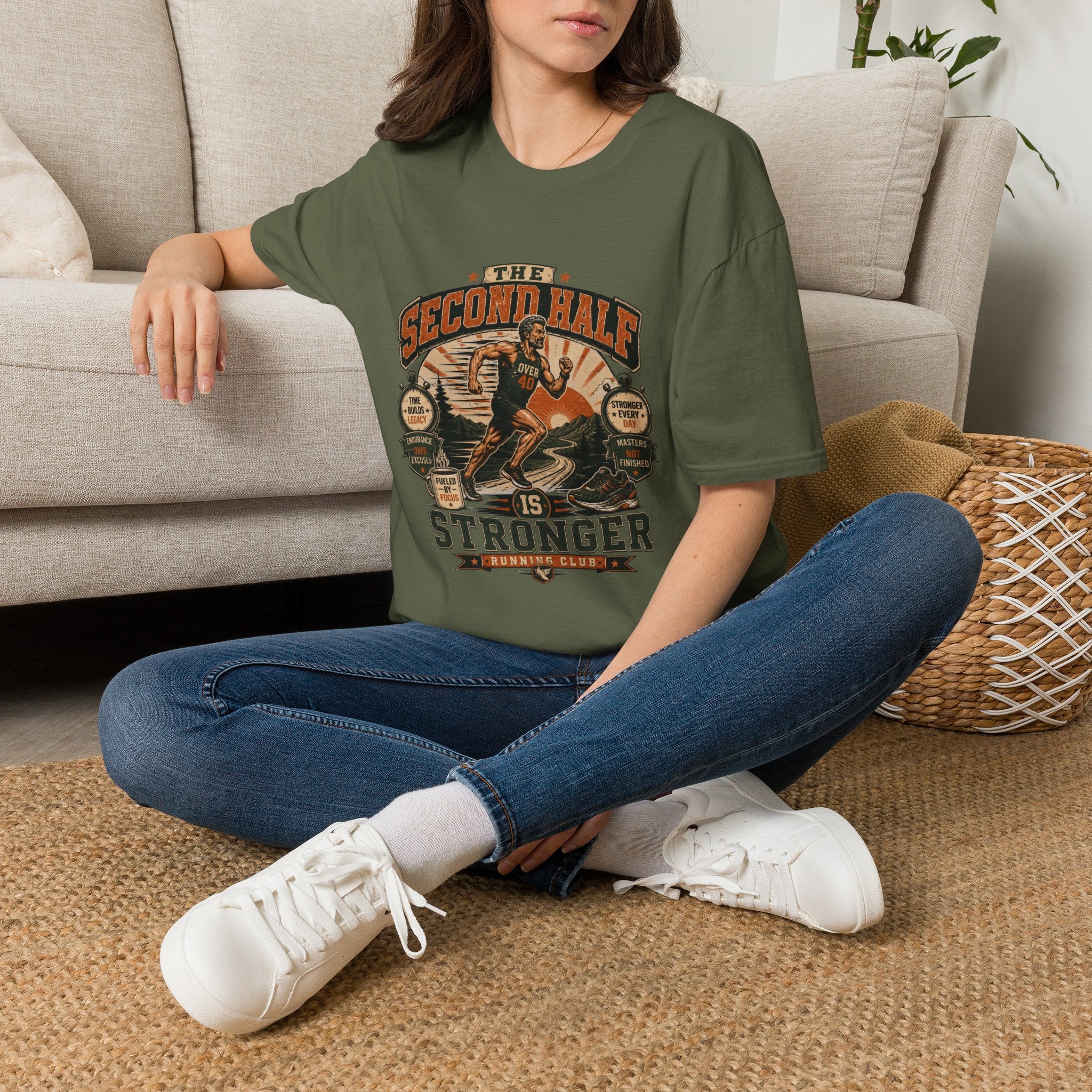 The Second Half Is Stronger T-Shirt — Motivational Basketball Retro Tee