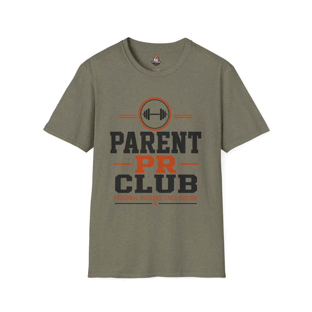 Parent PR Club T-Shirt — Fitness Parent Tee with Barbell Graphic