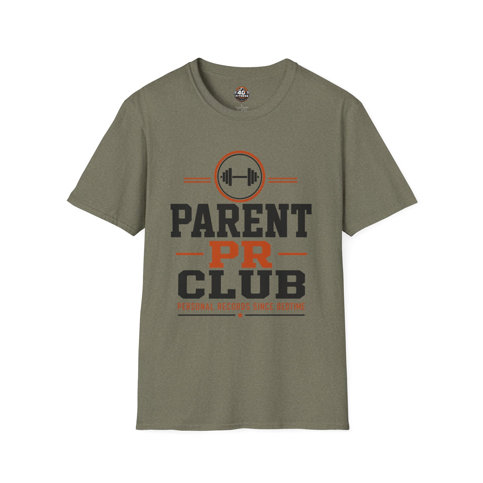 Parent PR Club T-Shirt — Fitness Parent Tee with Barbell Graphic
