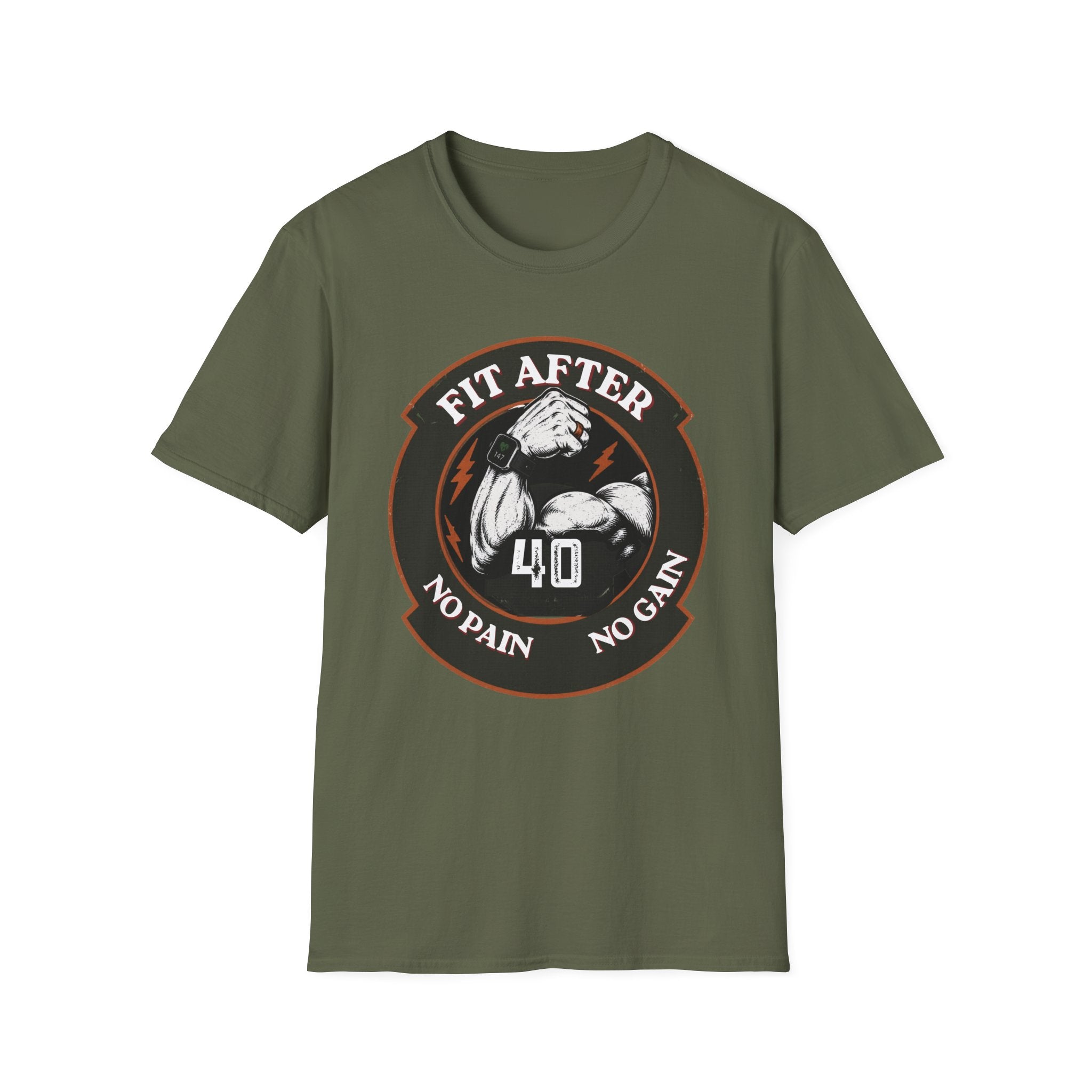 Fit After 40 T‑Shirt — "Fit After 40: No Pain No Gain" Fitness Tee