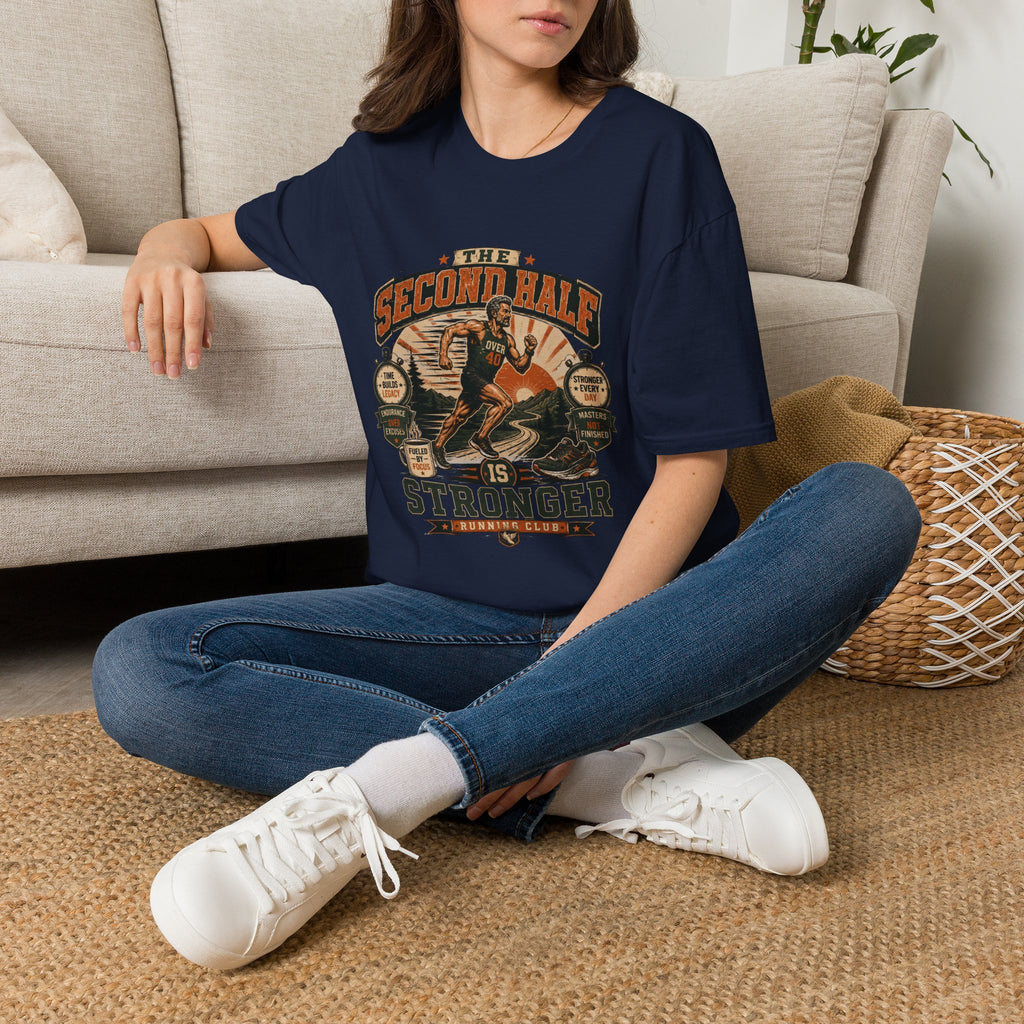 The Second Half Is Stronger T-Shirt — Motivational Basketball Retro Tee