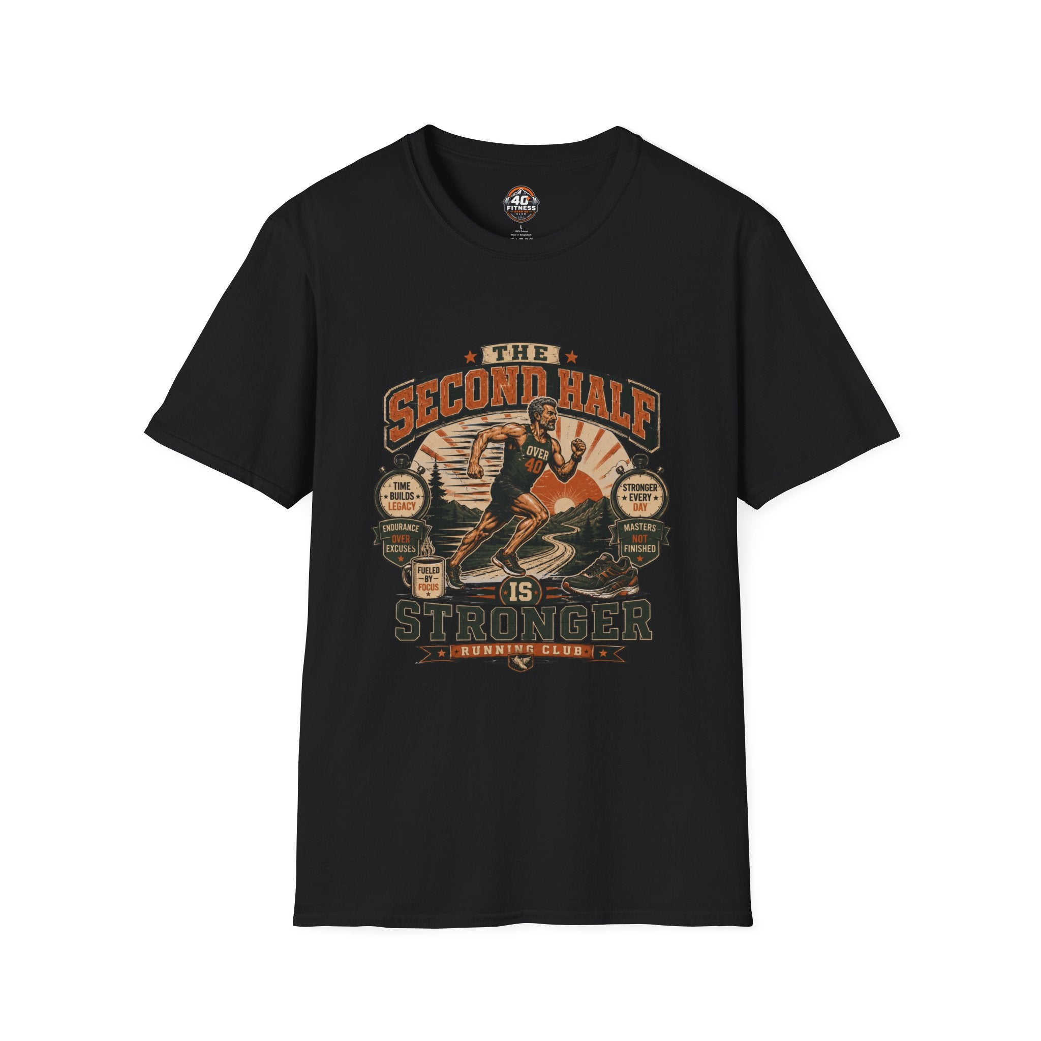The Second Half Is Stronger T-Shirt — Motivational Basketball Retro Tee