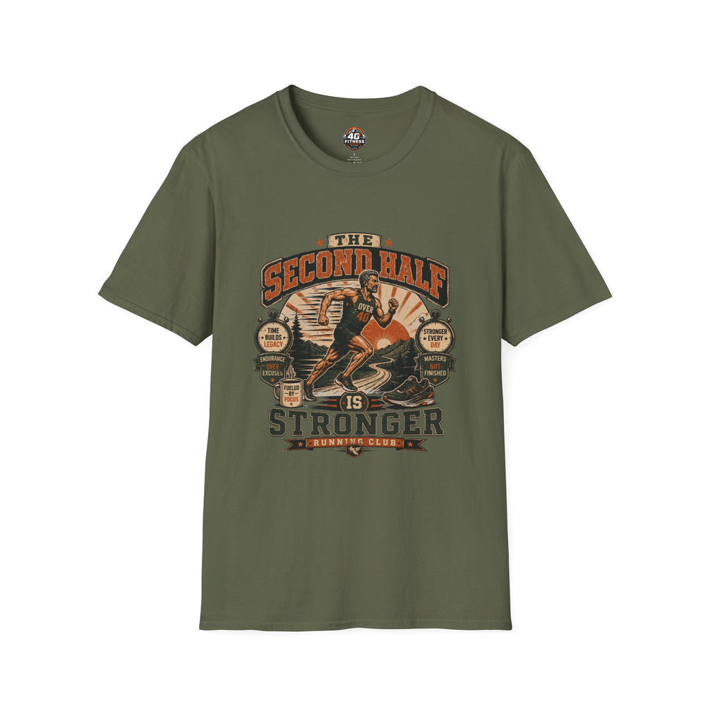 The Second Half Is Stronger T-Shirt — Motivational Basketball Retro Tee