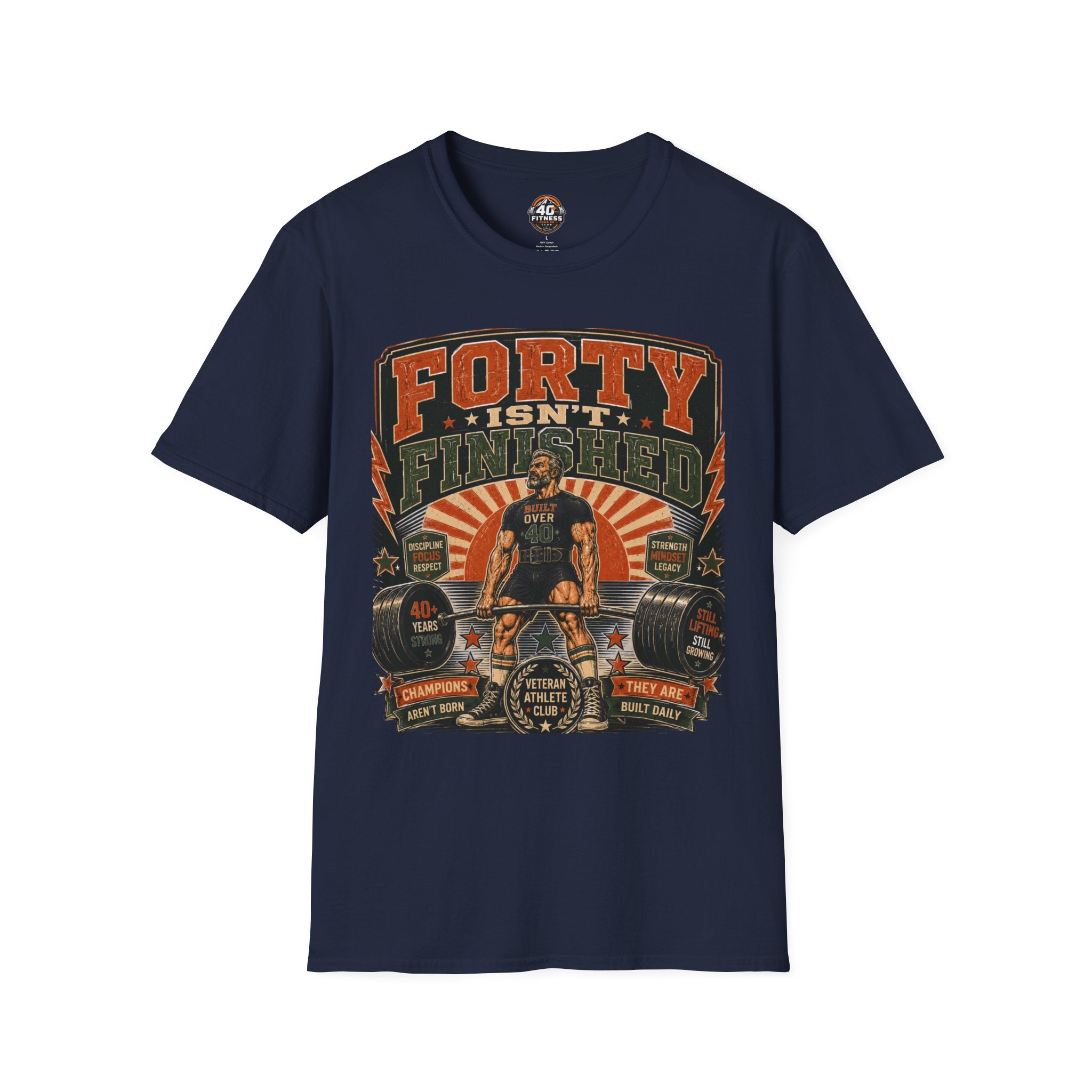 40 Isn't Finished T-Shirt — Retro Vintage 40th Birthday Tee