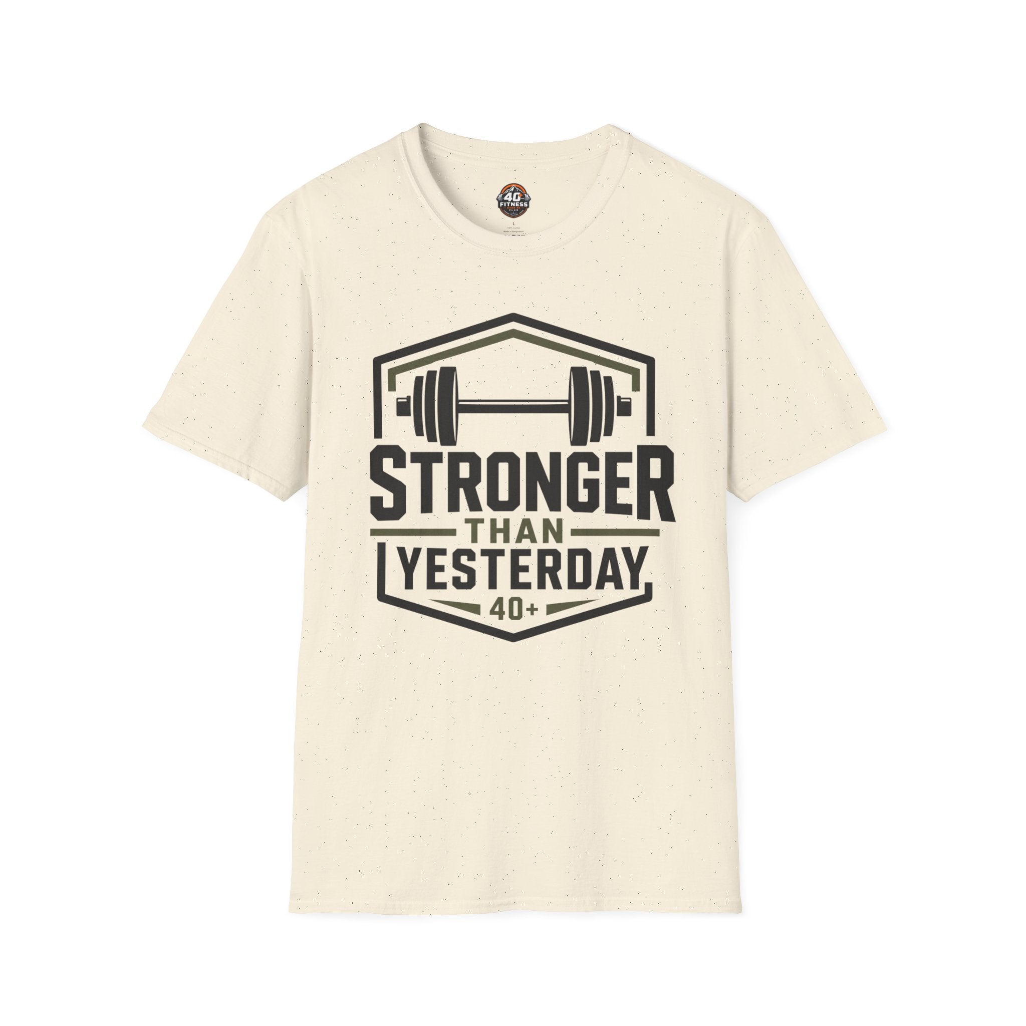 Stronger Than Yesterday T‑Shirt — Motivational Weightlifting Tee