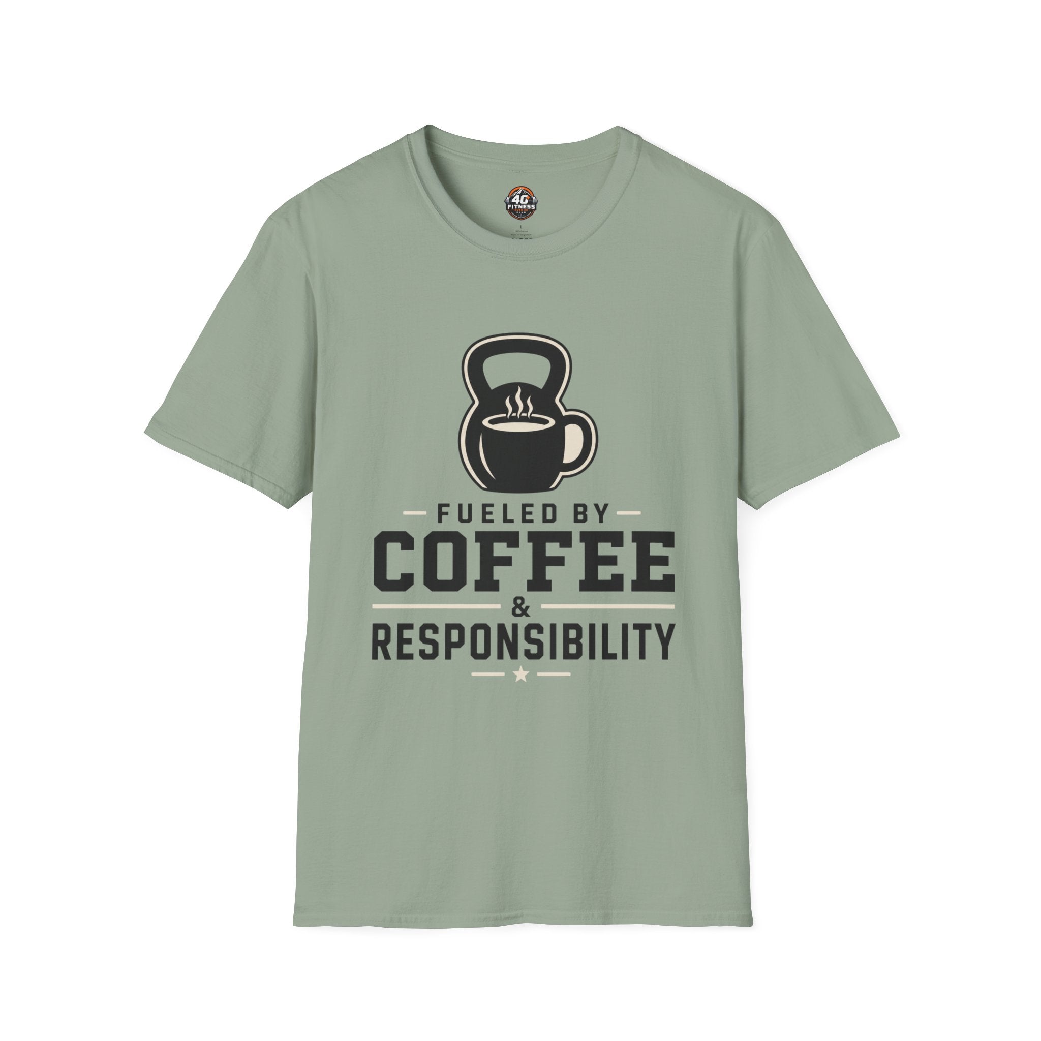 Coffee & Responsibility T-Shirt — 'Fueled by Coffee & Responsibility' Gym