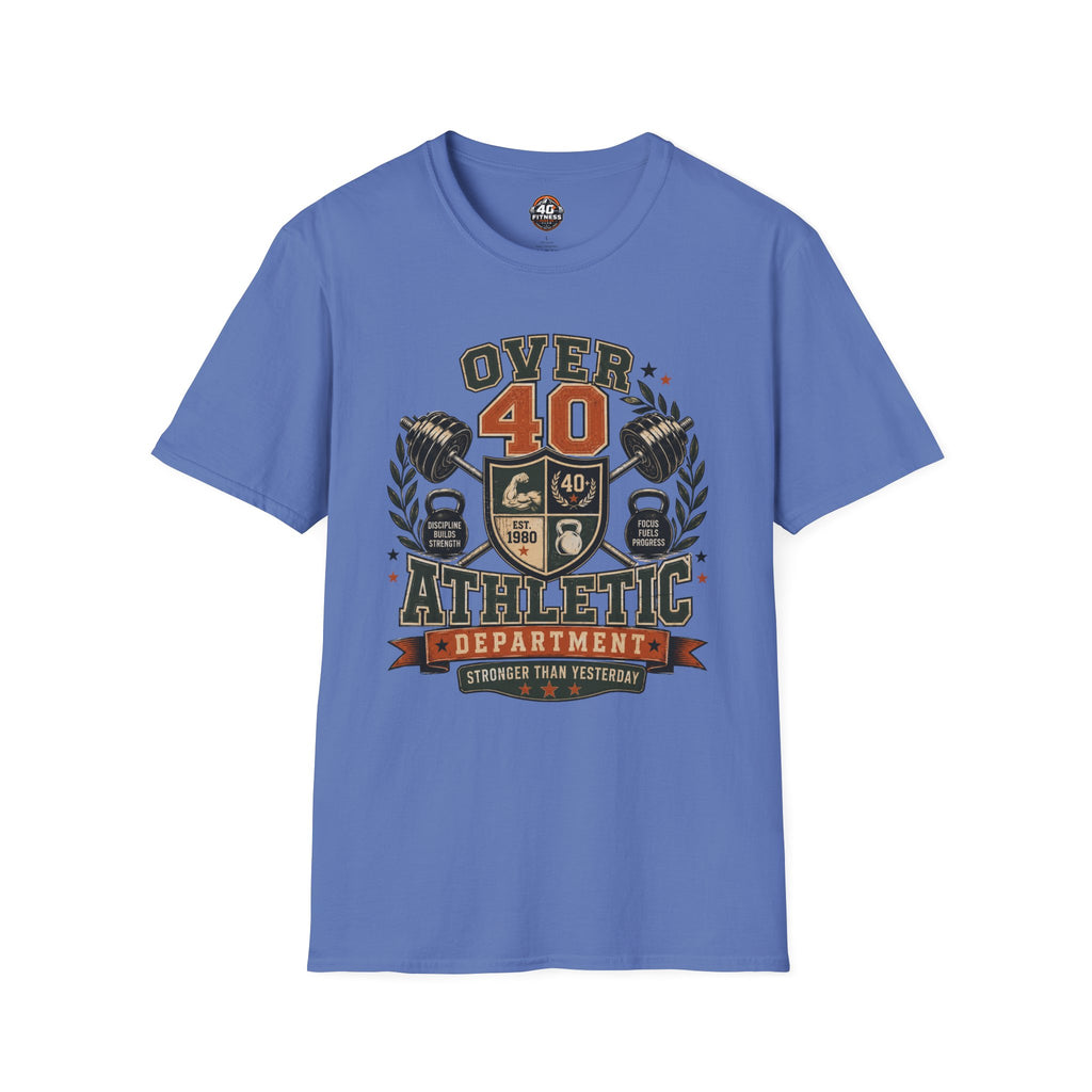 Over 40 Athletic T-Shirt — Vintage 'Over 40' Fitness Tee