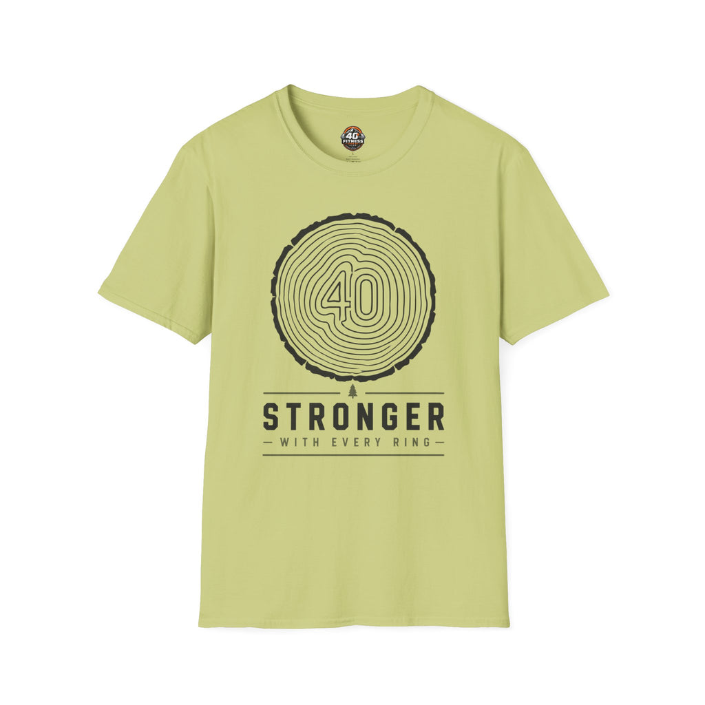 Stronger With Every Ring' Wood Grain Tee