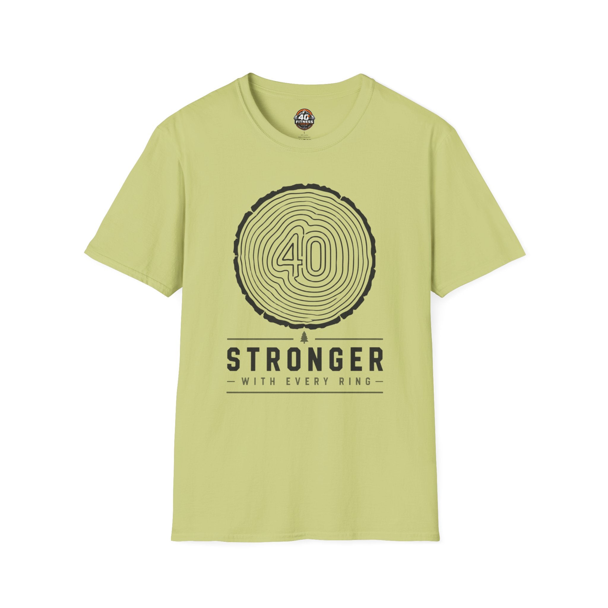 Stronger With Every Ring' Wood Grain Tee