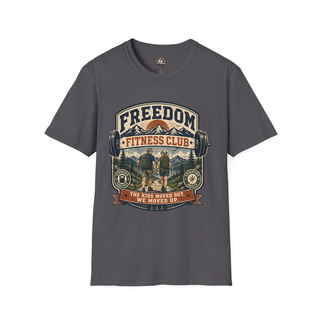 Freedom Fitness Club T-Shirt — Vintage Mountain Barbell Gym Tee