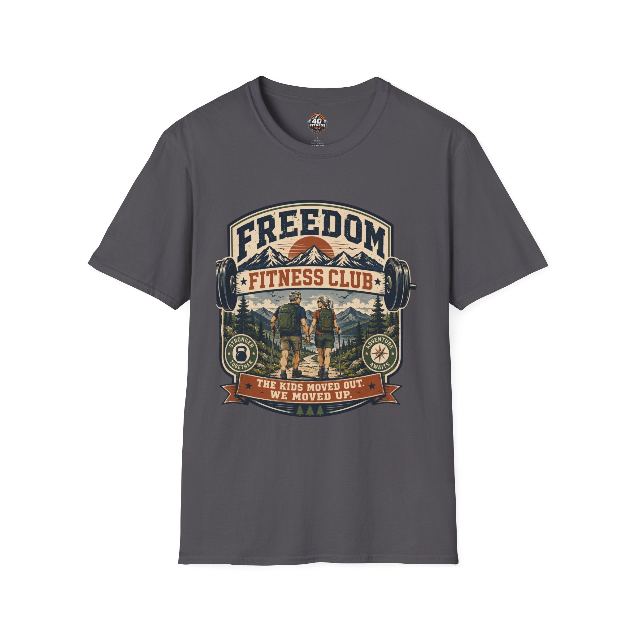 Freedom Fitness Club T-Shirt — Vintage Mountain Barbell Gym Tee