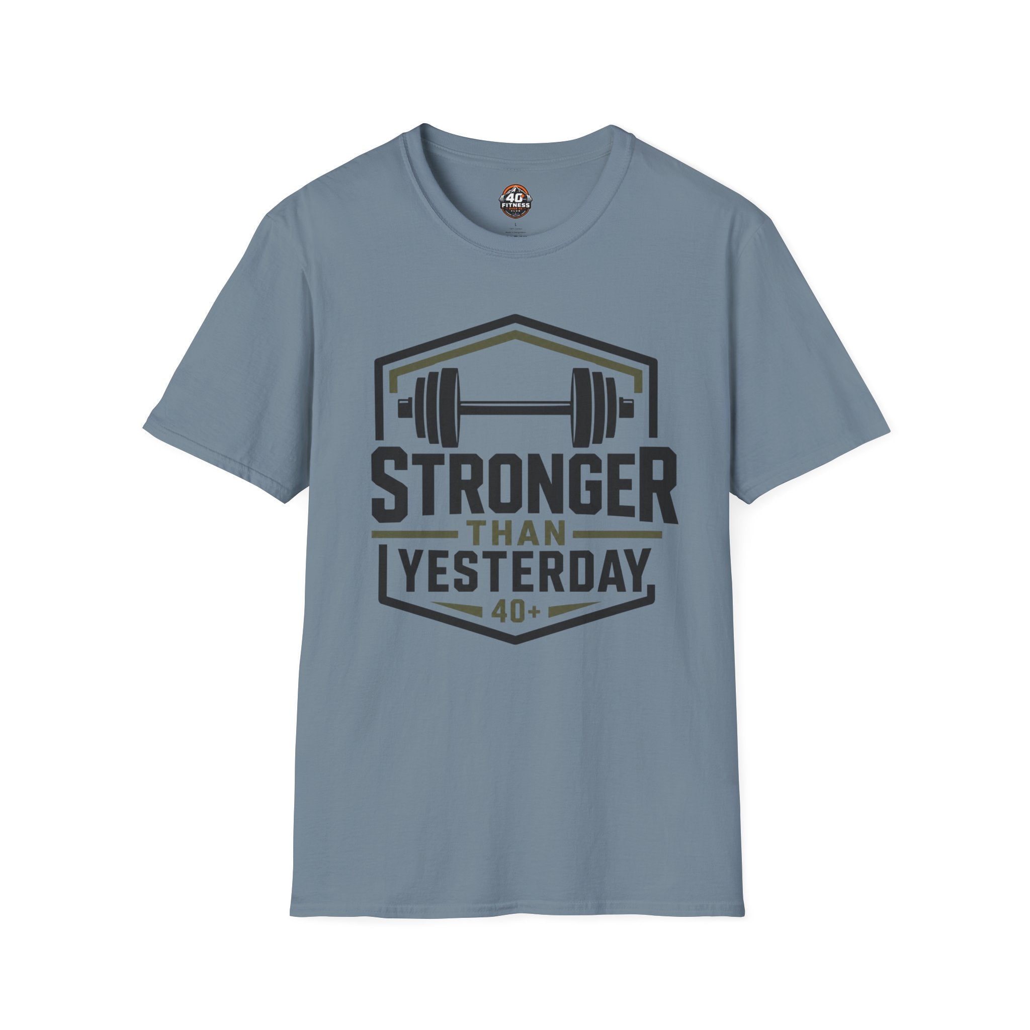 Stronger Than Yesterday T‑Shirt — Motivational Weightlifting Tee