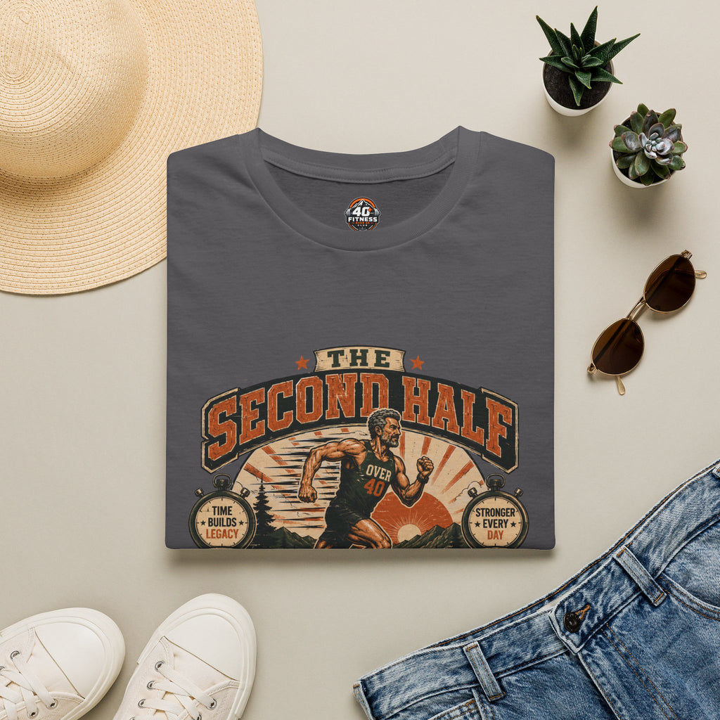 The Second Half Is Stronger T-Shirt — Motivational Basketball Retro Tee