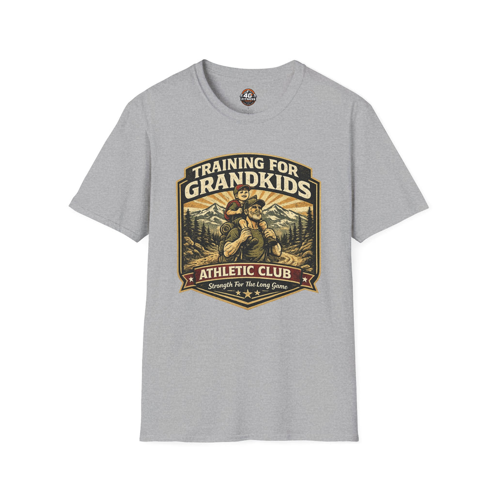 Training For Grandkids T-Shirt — Grandpa Fitness Retro Design