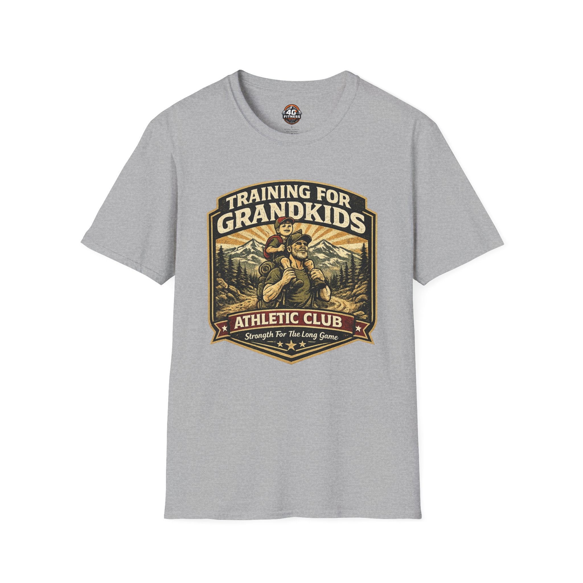 Training For Grandkids T-Shirt — Grandpa Fitness Retro Design