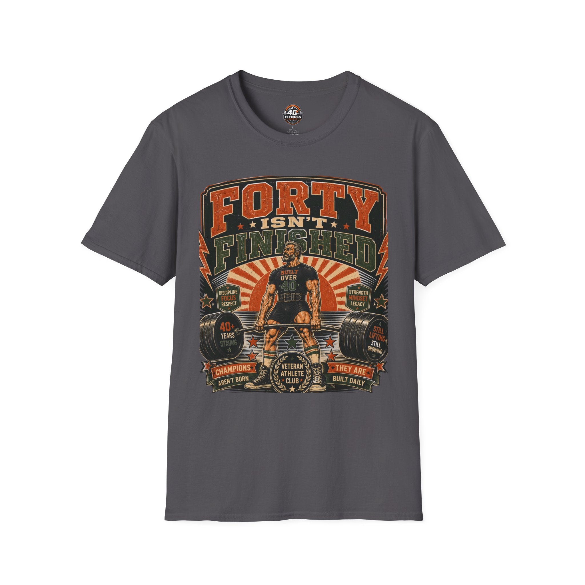 40 Isn't Finished T-Shirt — Retro Vintage 40th Birthday Tee