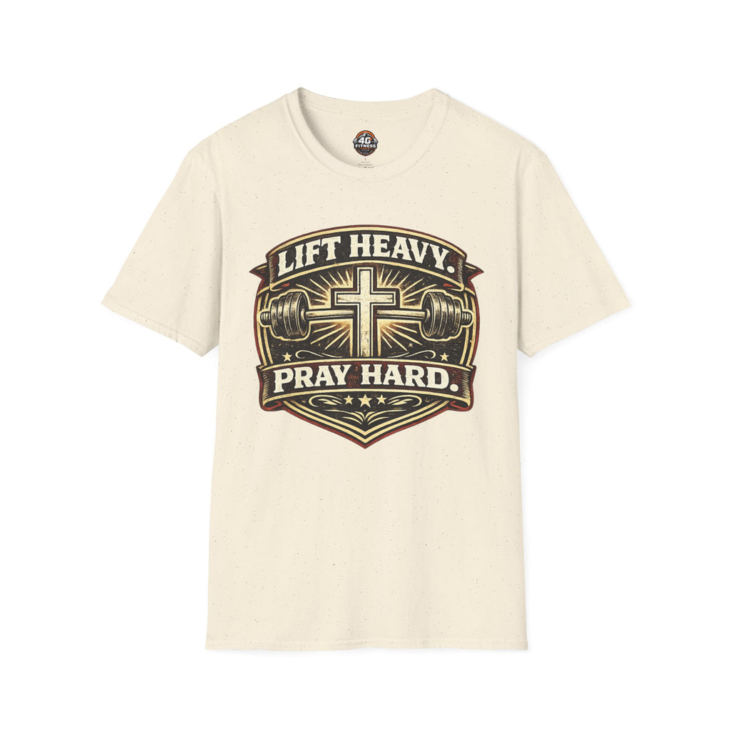 Lift Heavy Pray Hard T-Shirt — Christian Gym Faith Workout Tee