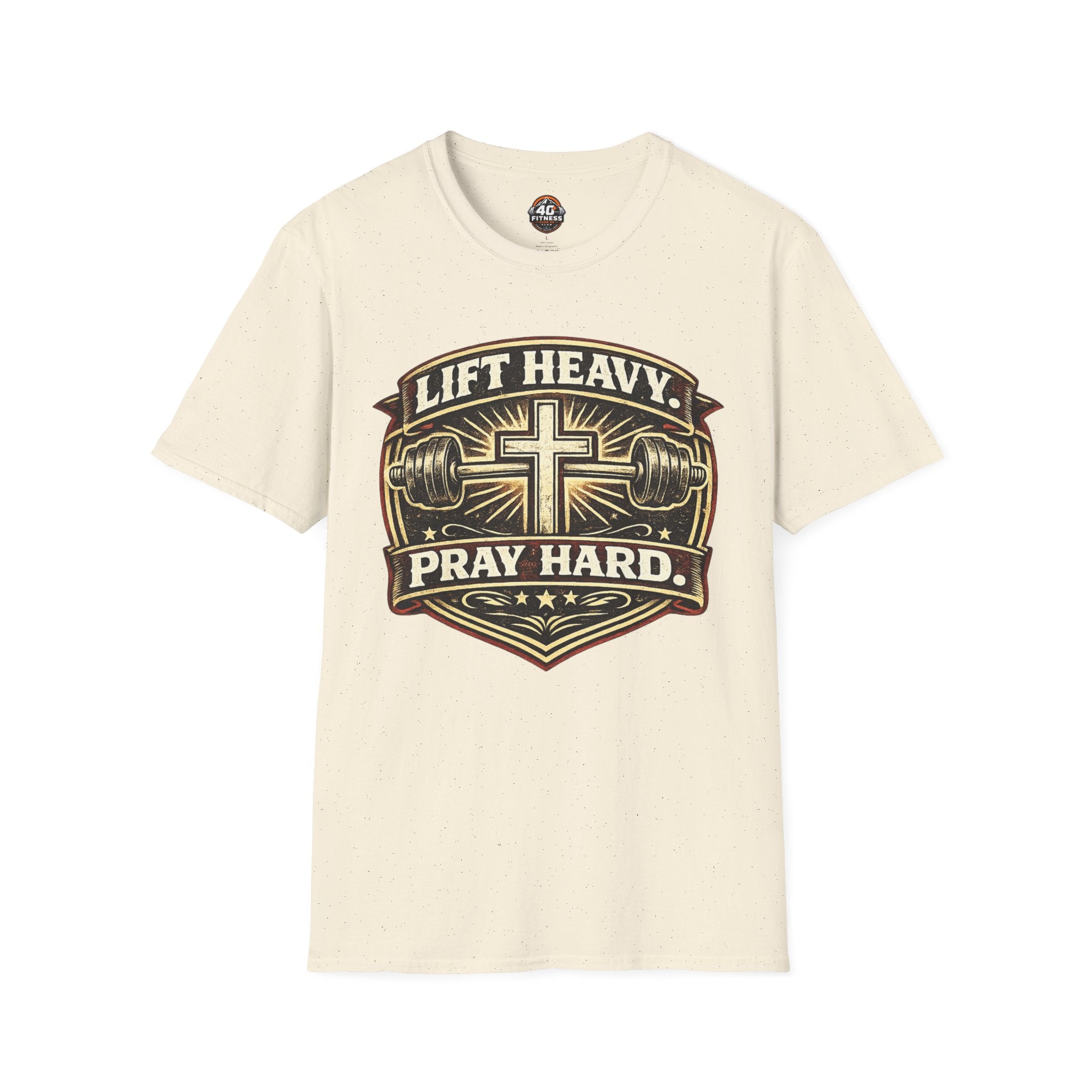 Lift Heavy Pray Hard T-Shirt — Christian Gym Faith Workout Tee
