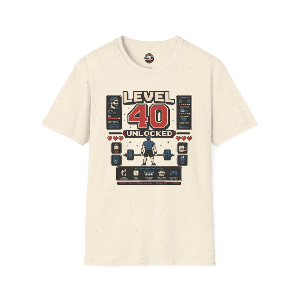 T-Shirt — Level 40 Unlocked Gamer Fitness Tee