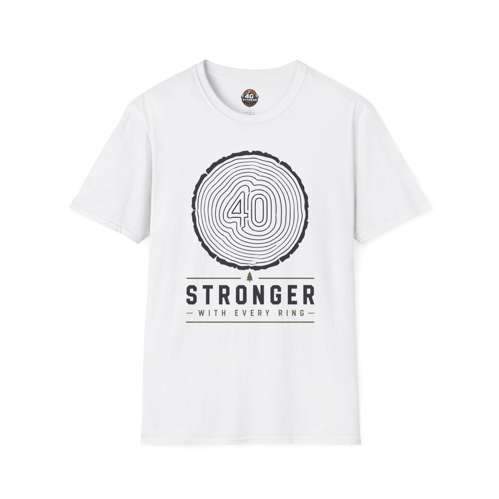 Stronger With Every Ring' Wood Grain Tee