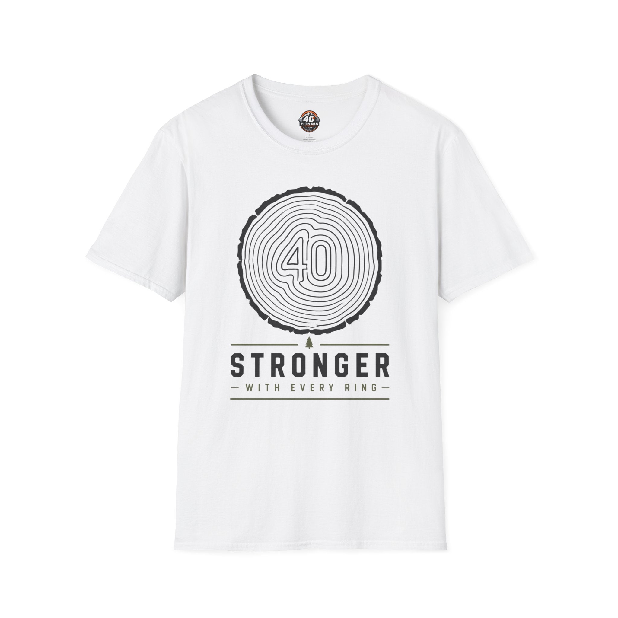 Stronger With Every Ring' Wood Grain Tee