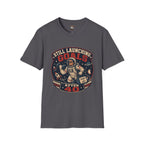 T-Shirt — "Still Launching Goals After 40" Astronaut Graphic Tee