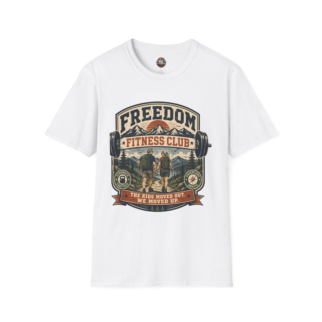 Freedom Fitness Club T-Shirt — Vintage Mountain Barbell Gym Tee