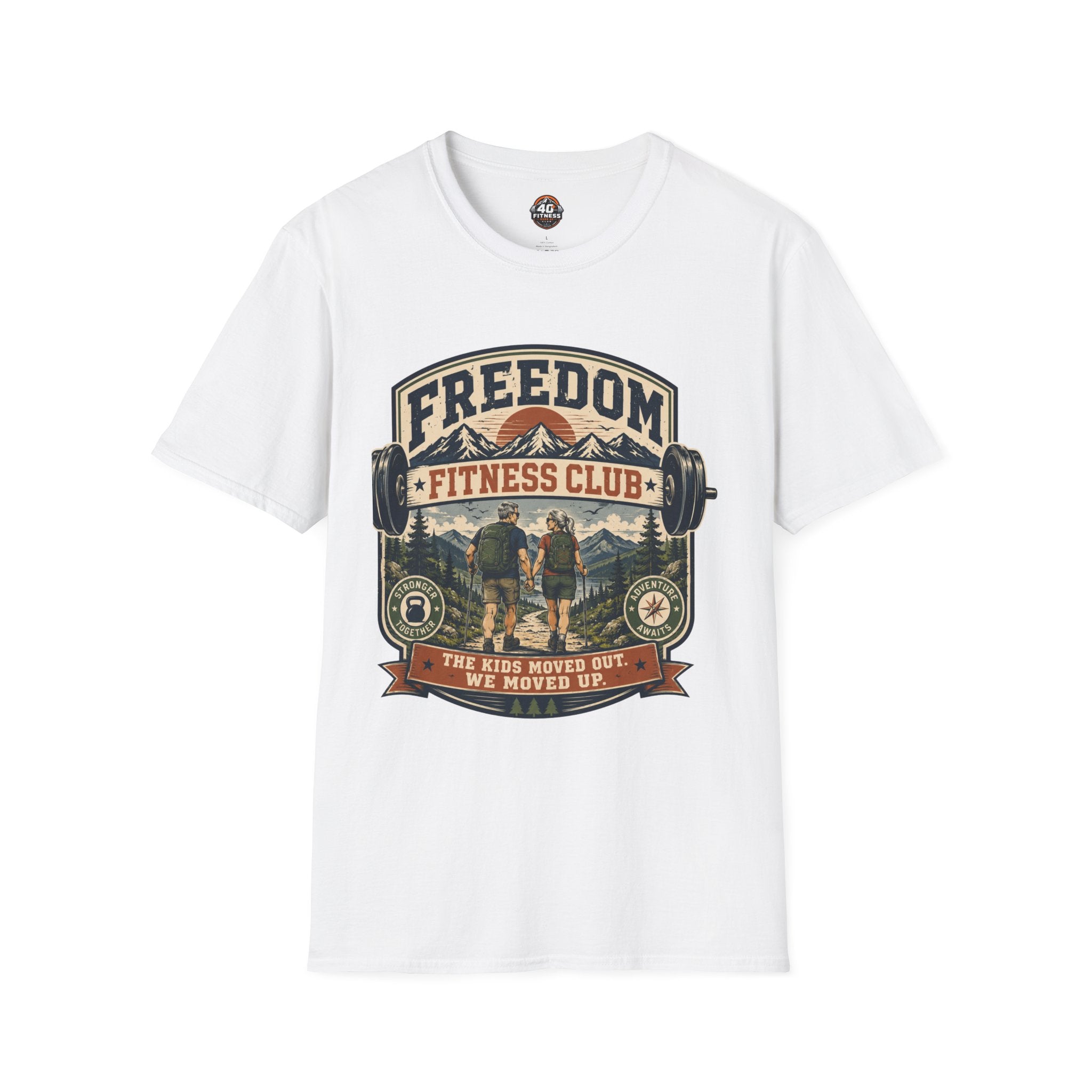 Freedom Fitness Club T-Shirt — Vintage Mountain Barbell Gym Tee