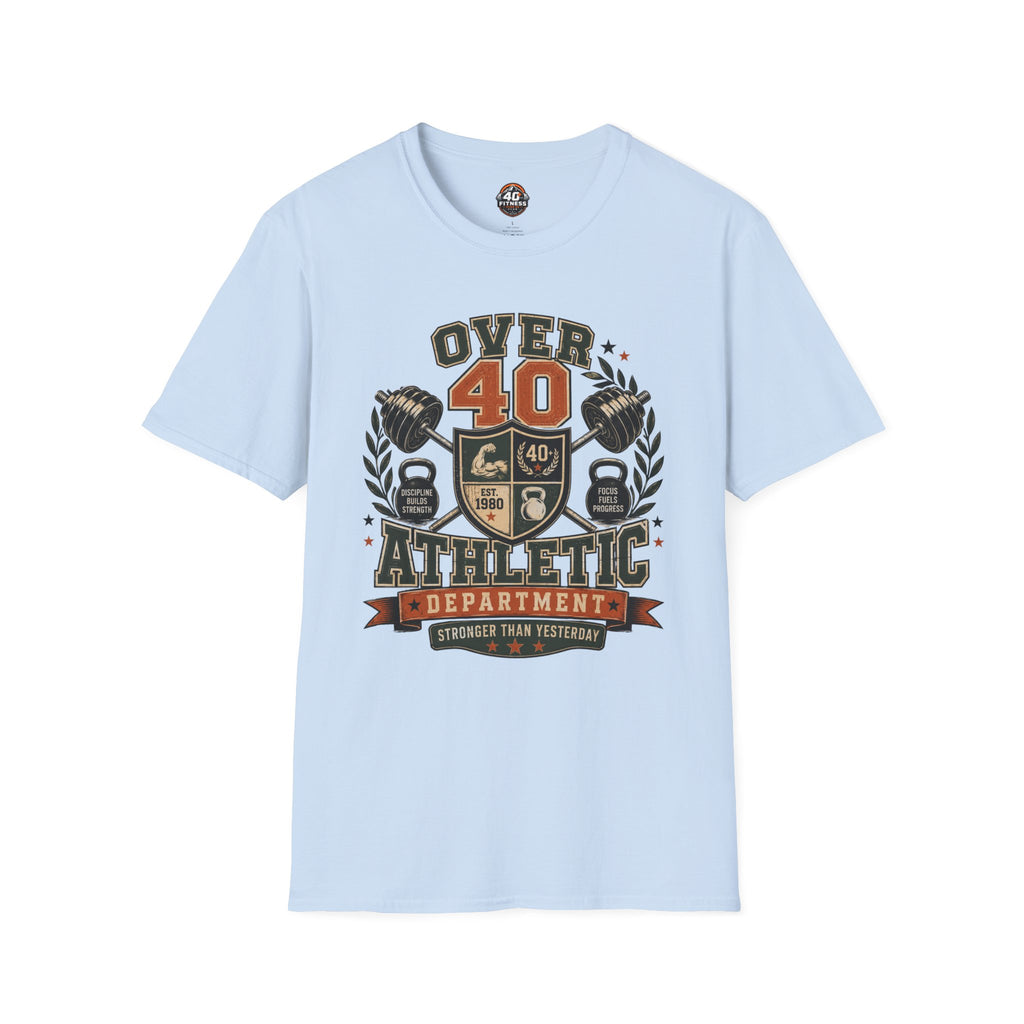 Over 40 Athletic T-Shirt — Vintage 'Over 40' Fitness Tee