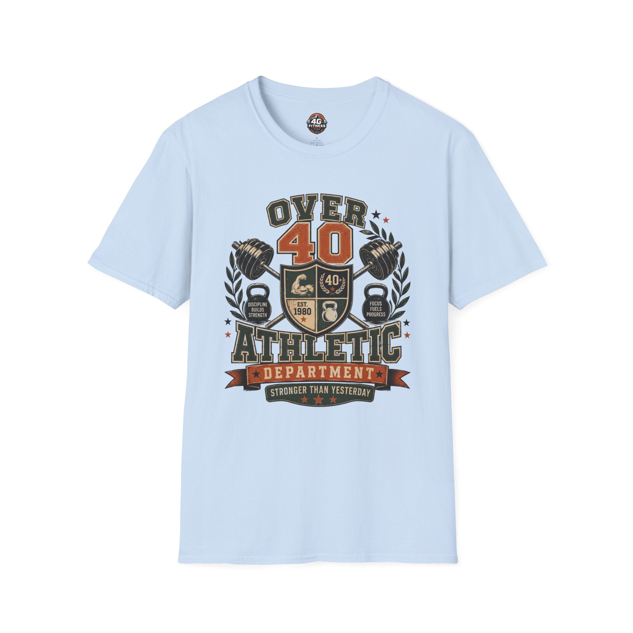 Over 40 Athletic T-Shirt — Vintage 'Over 40' Fitness Tee