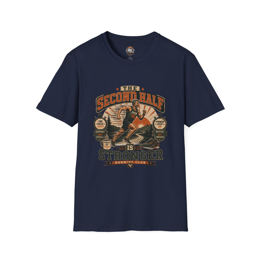 The Second Half Is Stronger T-Shirt — Motivational Basketball Retro Tee