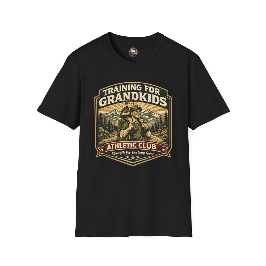 Training For Grandkids T-Shirt — Grandpa Fitness Retro Design