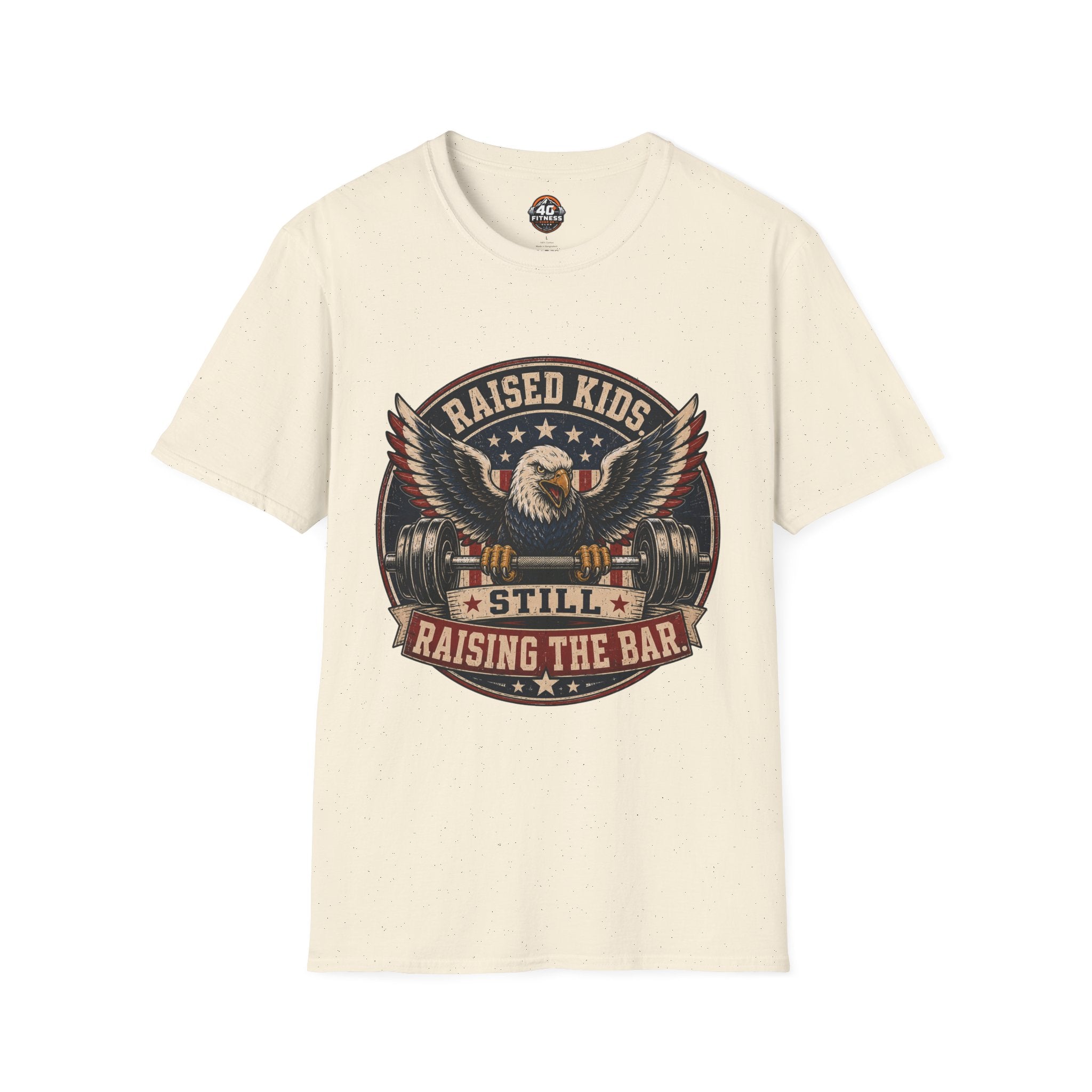 T-Shirt — "Raised Kids, Still Raising the Bar" Patriotic Eagle Tee