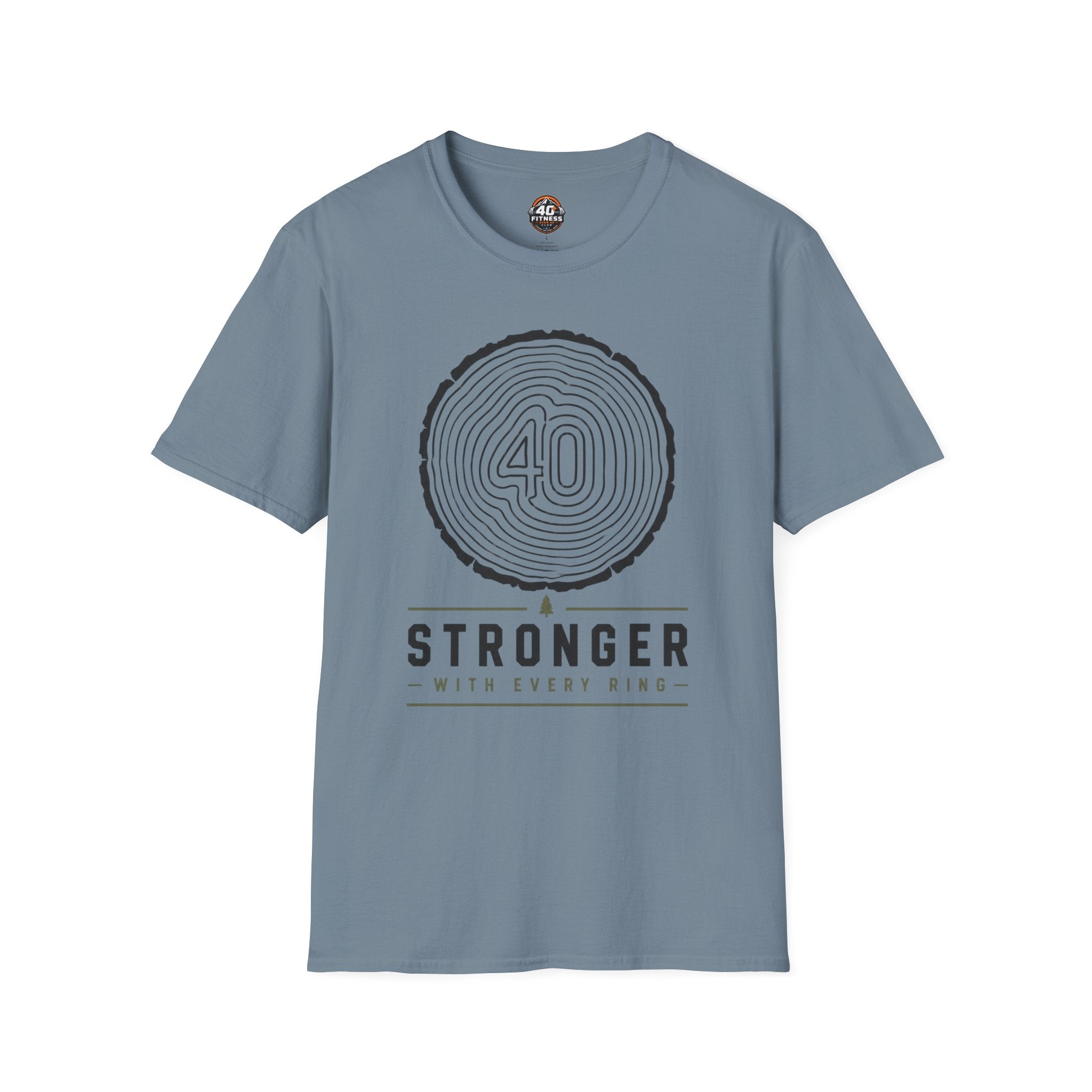 Stronger With Every Ring' Wood Grain Tee