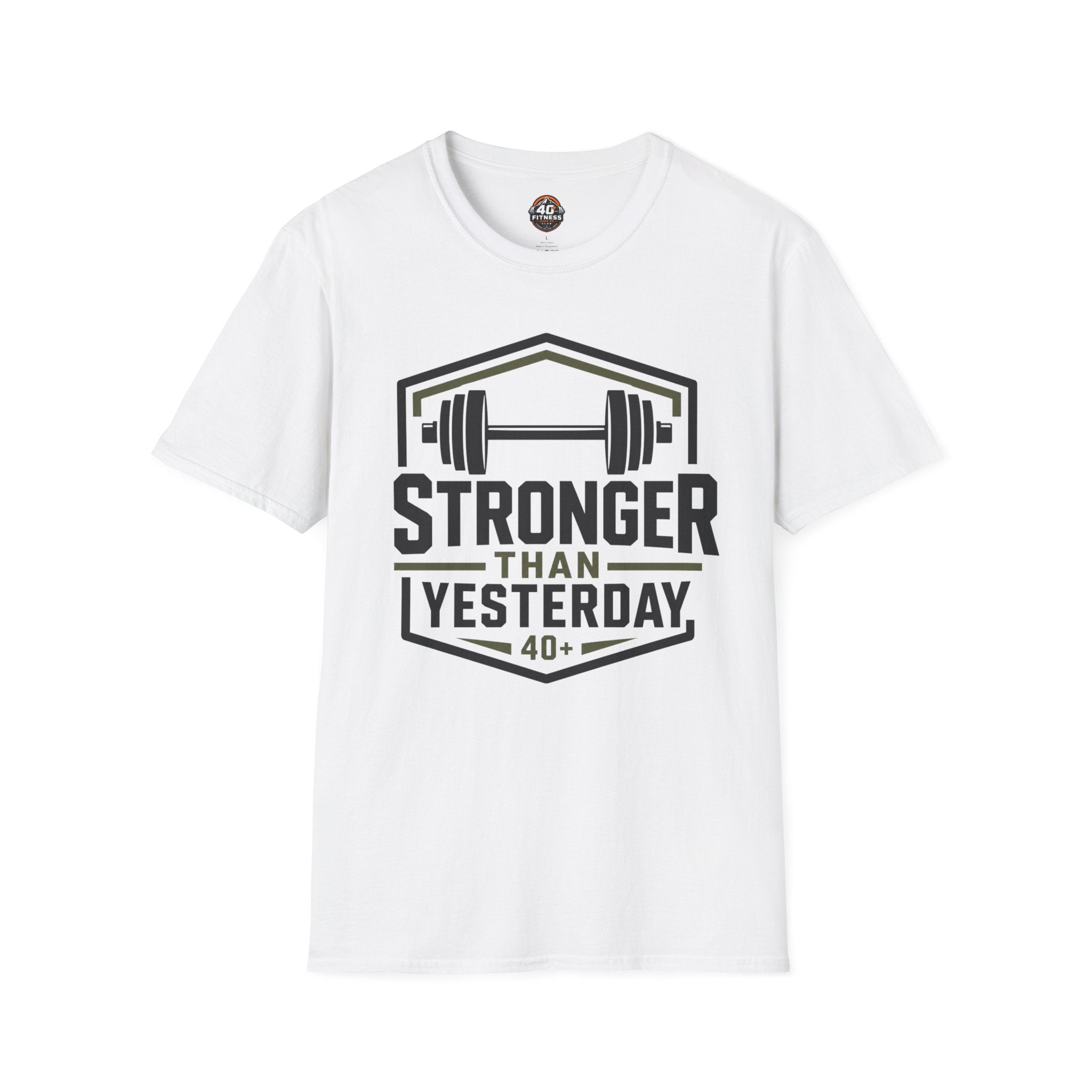 Stronger Than Yesterday T‑Shirt — Motivational Weightlifting Tee