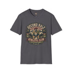 Second Half Athletic Club T-Shirt — Vintage Fitness Graphic Tee for Active Adults