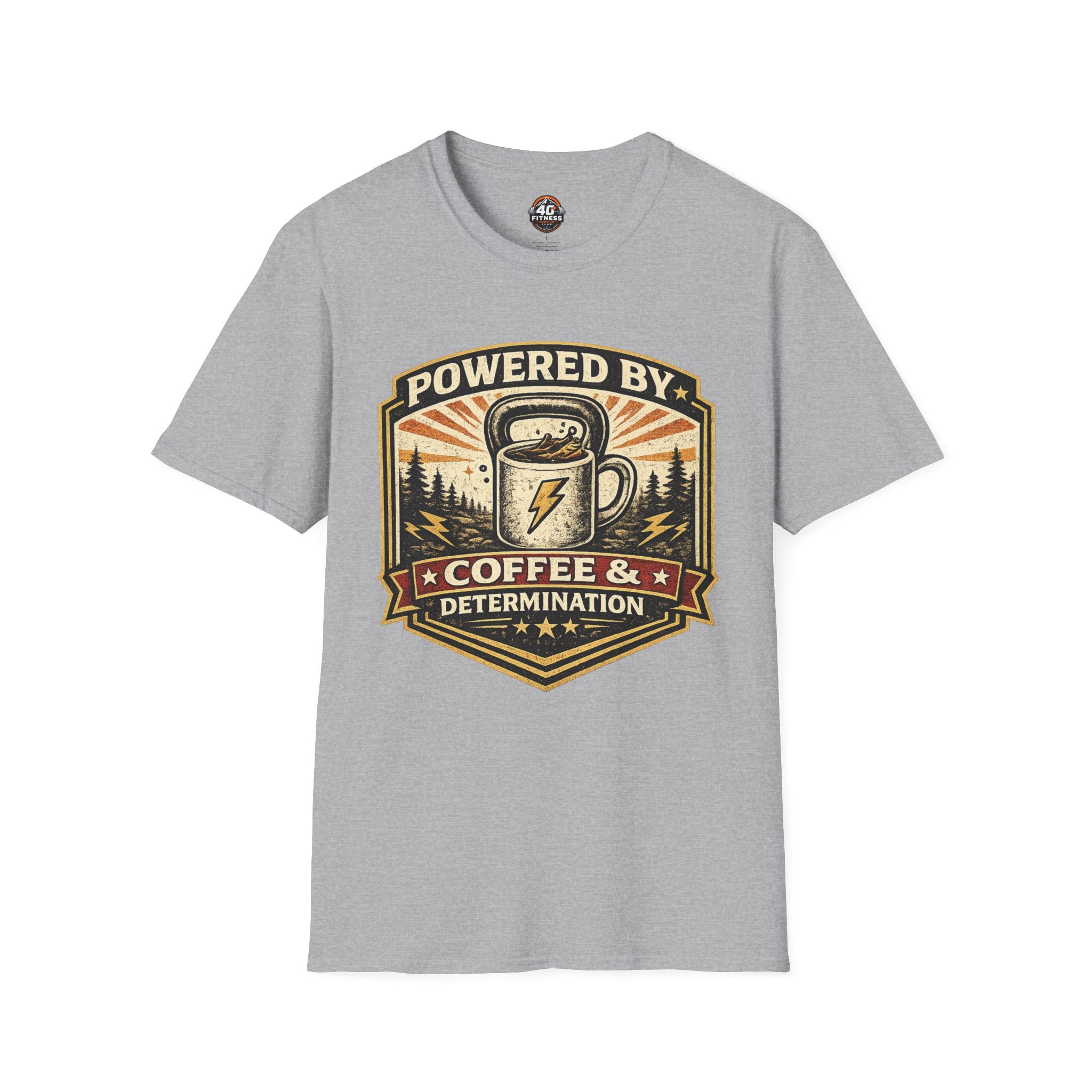 Coffee T‑Shirt — “Powered By Coffee & Determination”