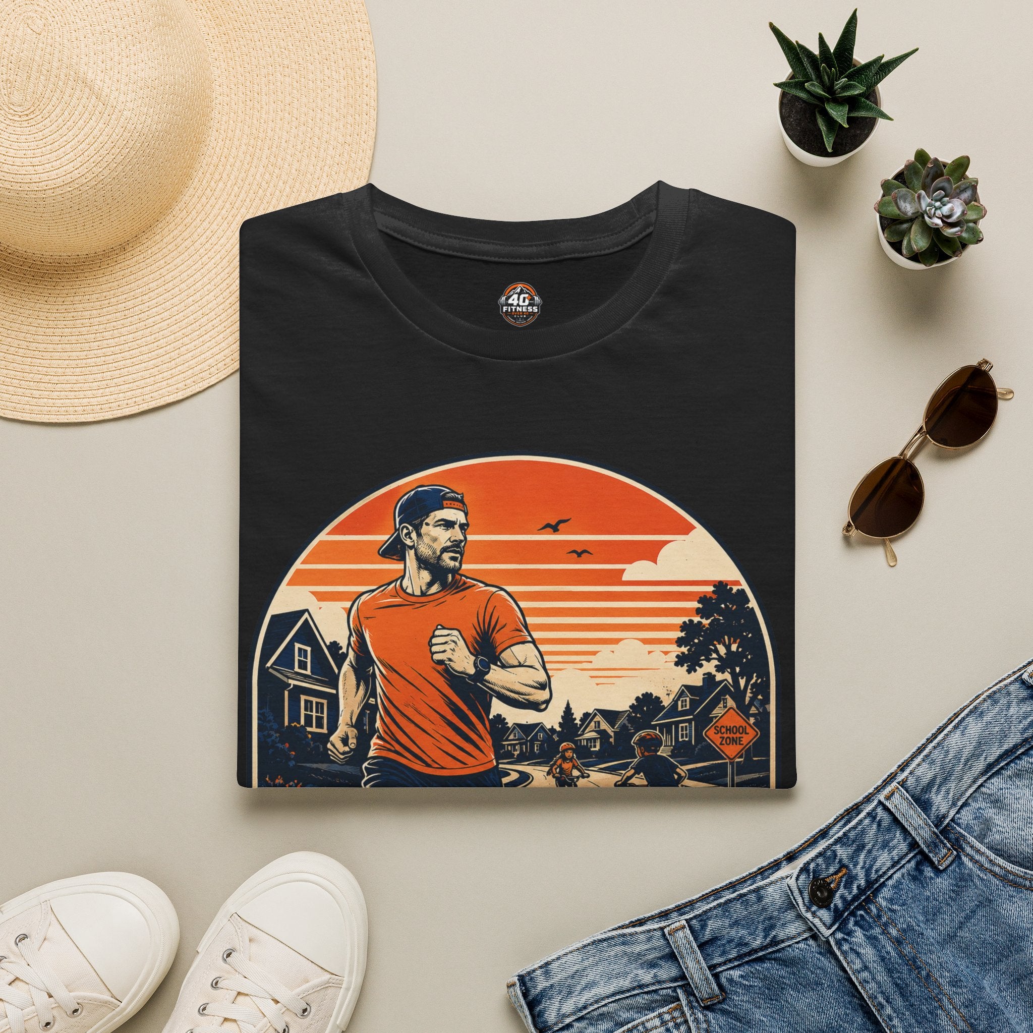 Running T‑Shirt — "Miles Before School Drop‑Off"